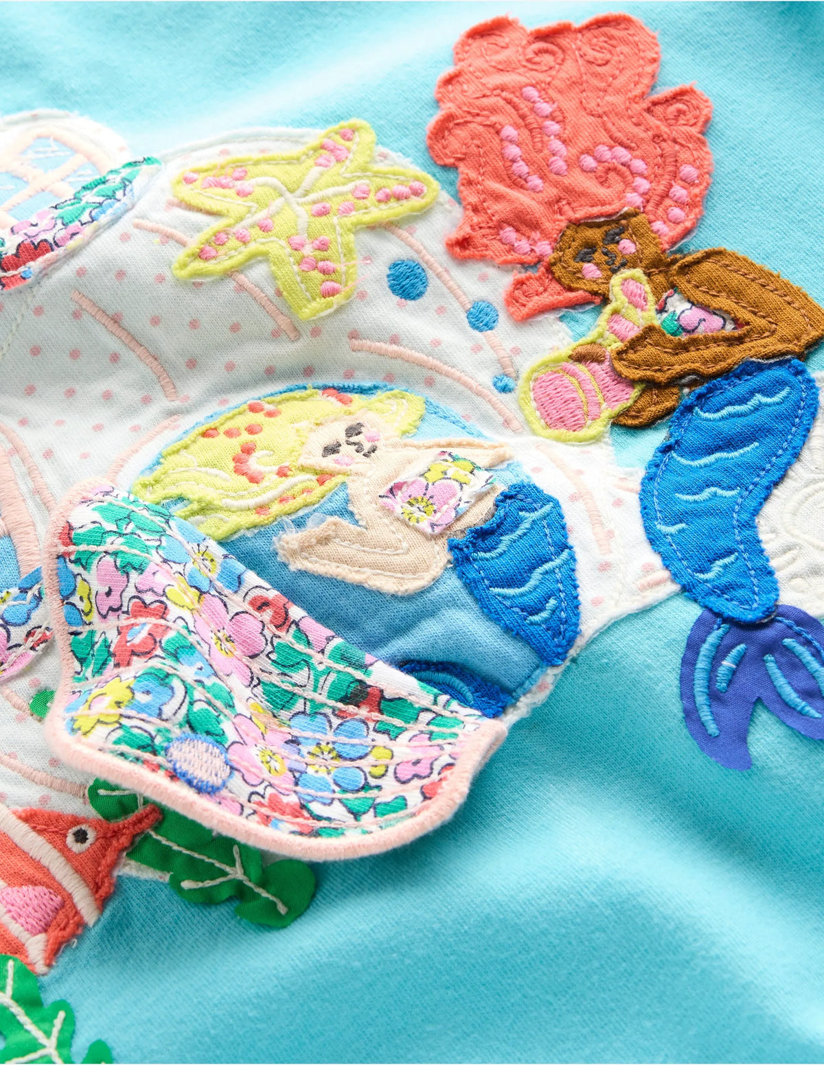 Lift The Flap Short Sleeve Top-Aquamarine Blue Mermaid