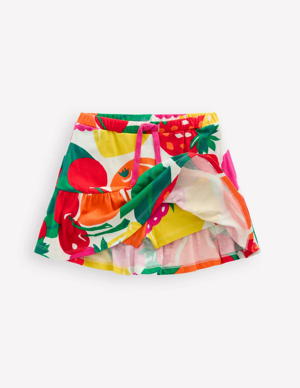Tiered Jersey Skort-Multi Giant Fruit