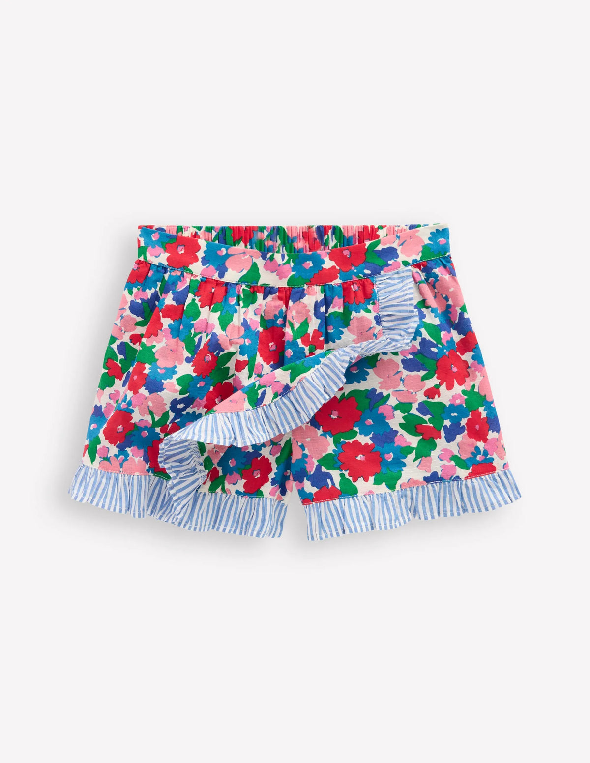 Wrap Frill Skort-Multi Flower Bunch
