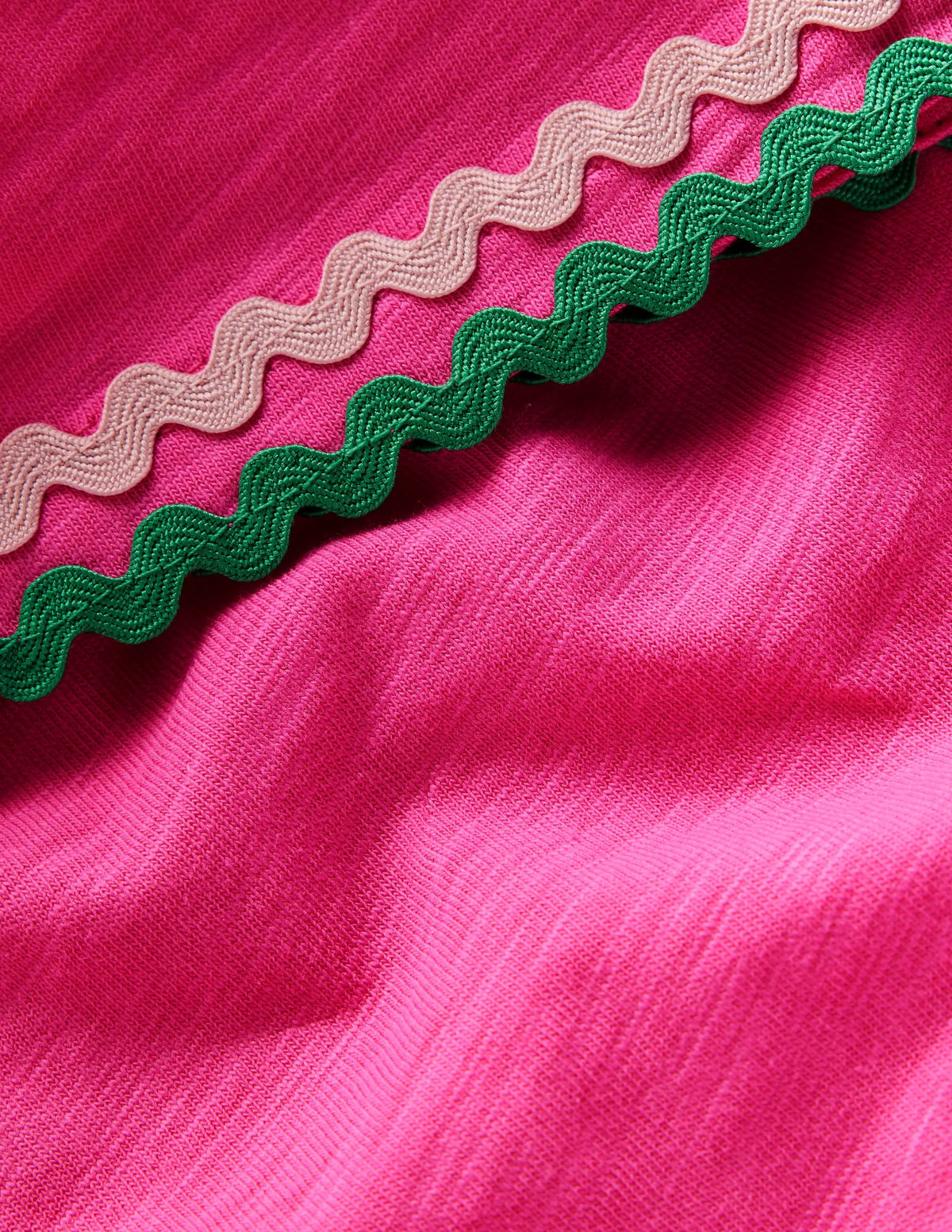 Trim Detail Pretty Top-Sorbet Pink