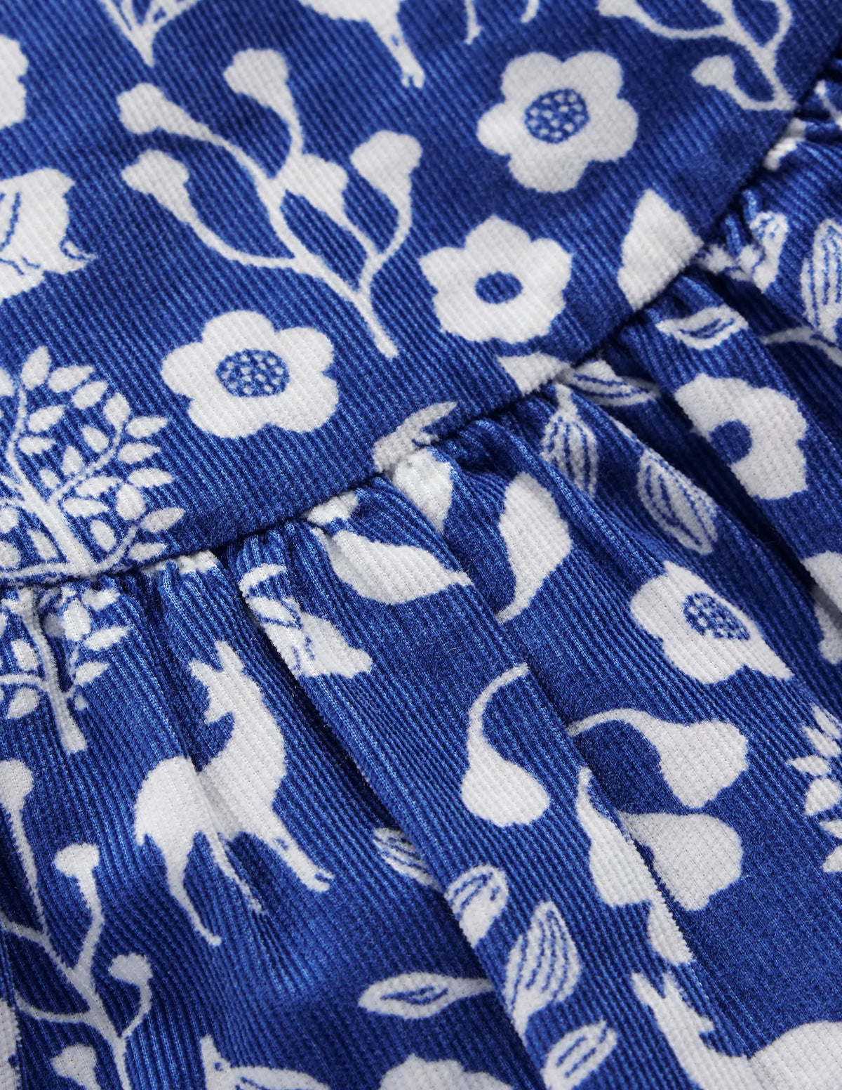 Yoke Detail Woven Dress-Blue Woodland Walk