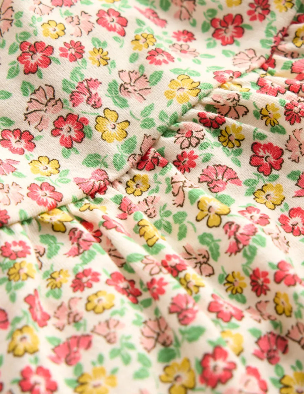 Jersey Frill Sleeve Dress-Multi Summer Flowerbed