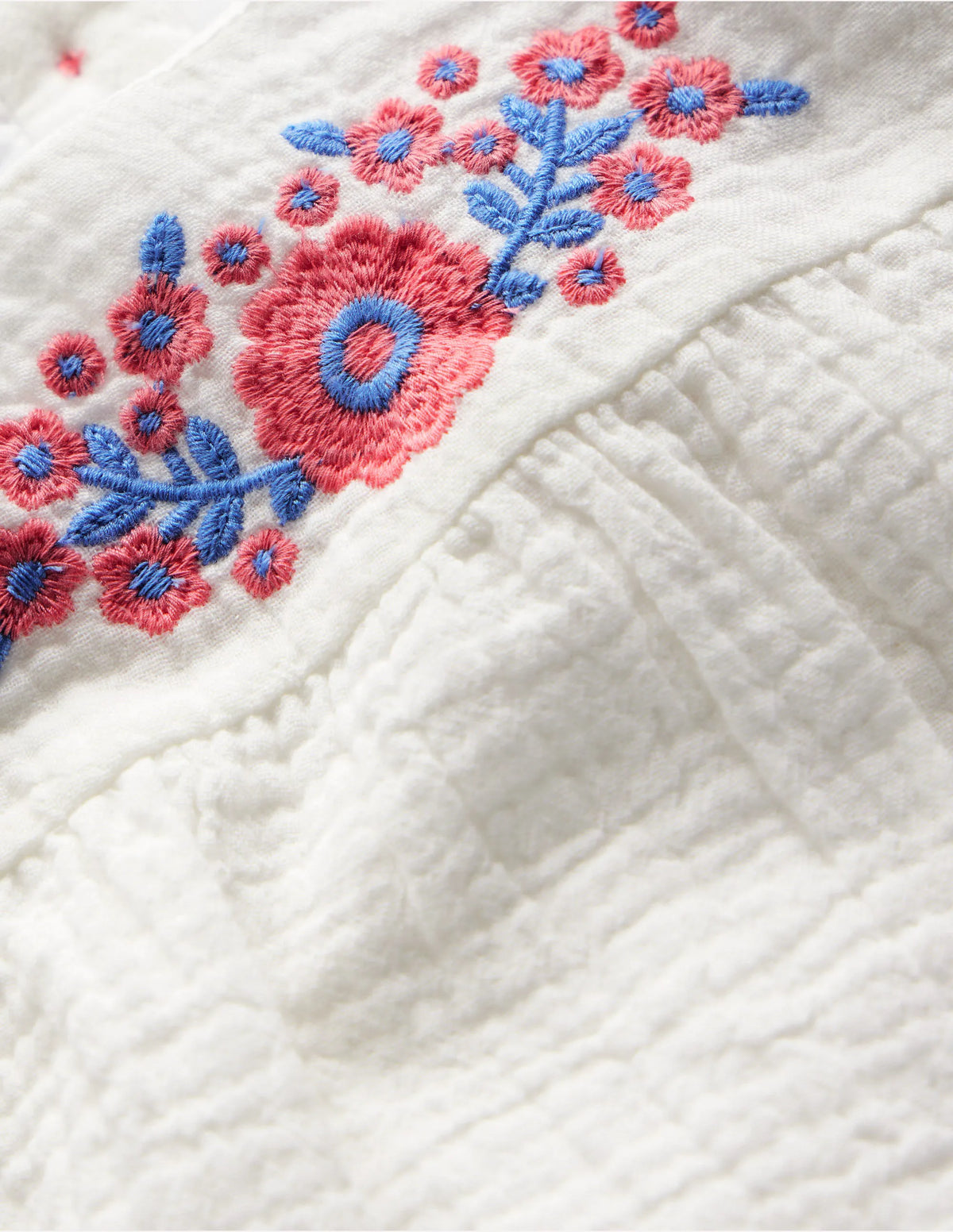 Embroidered Woven Play Set-White Embroidered