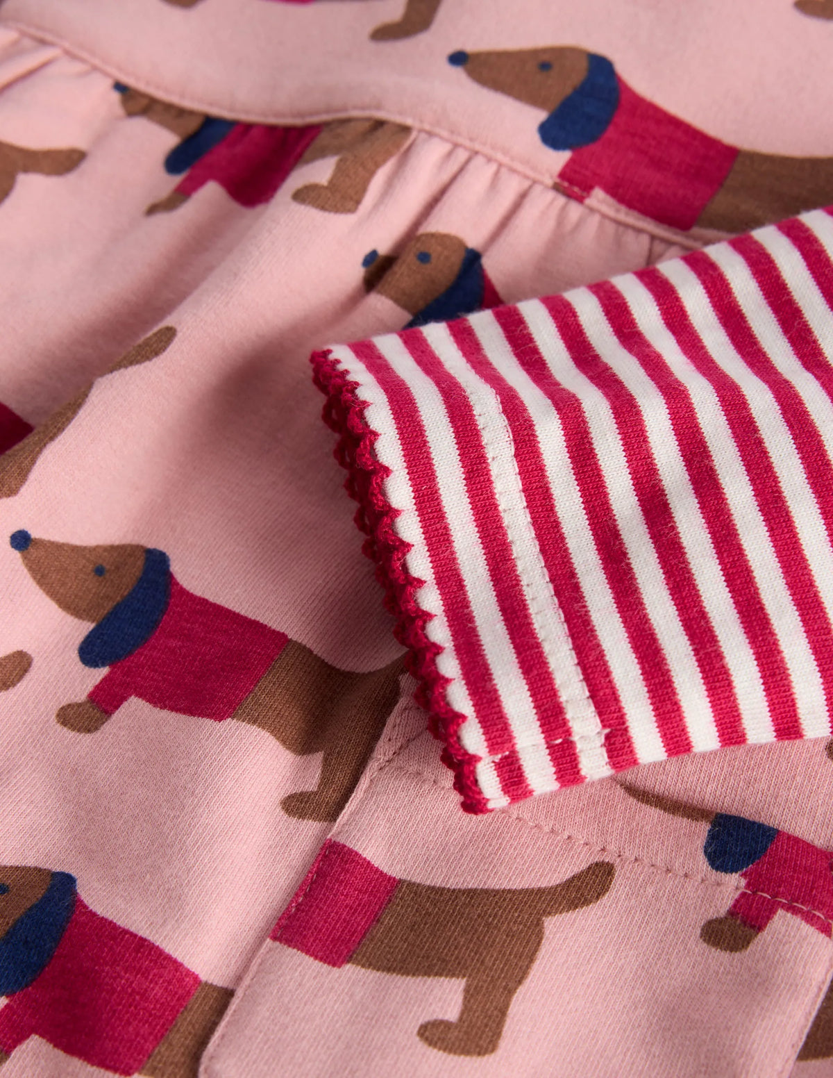 Jersey Overalls Set-Pink Sausage Dogs