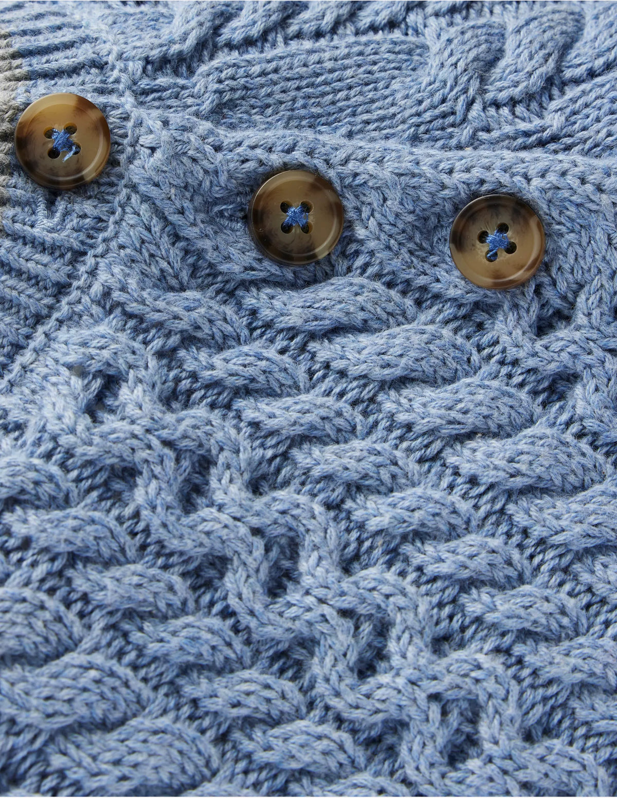 Cable Knitted Play Set-Glacier Blue Marl