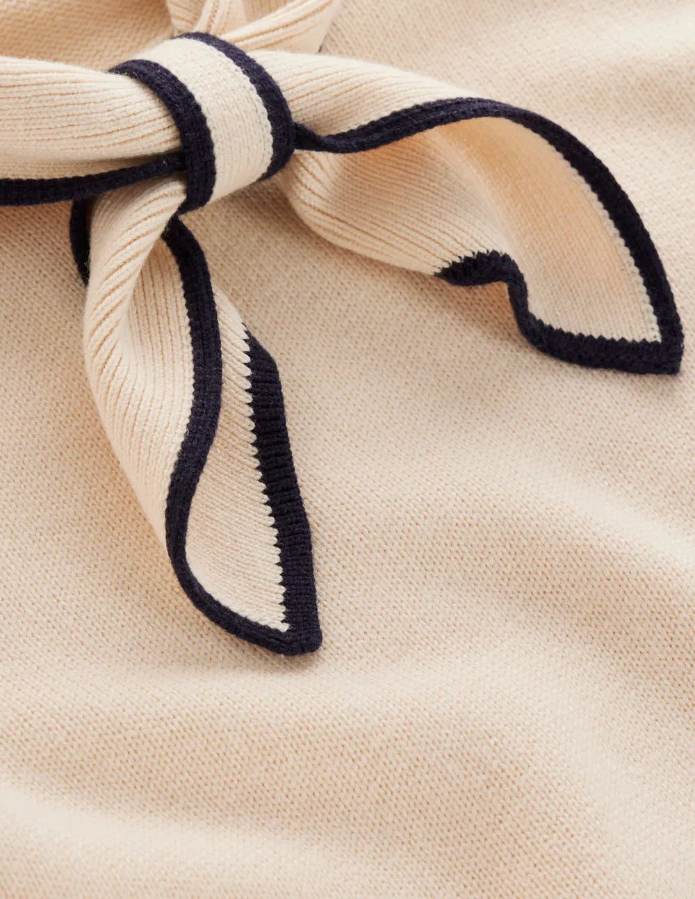 Knitted Bow Sweater-Warm Ivory