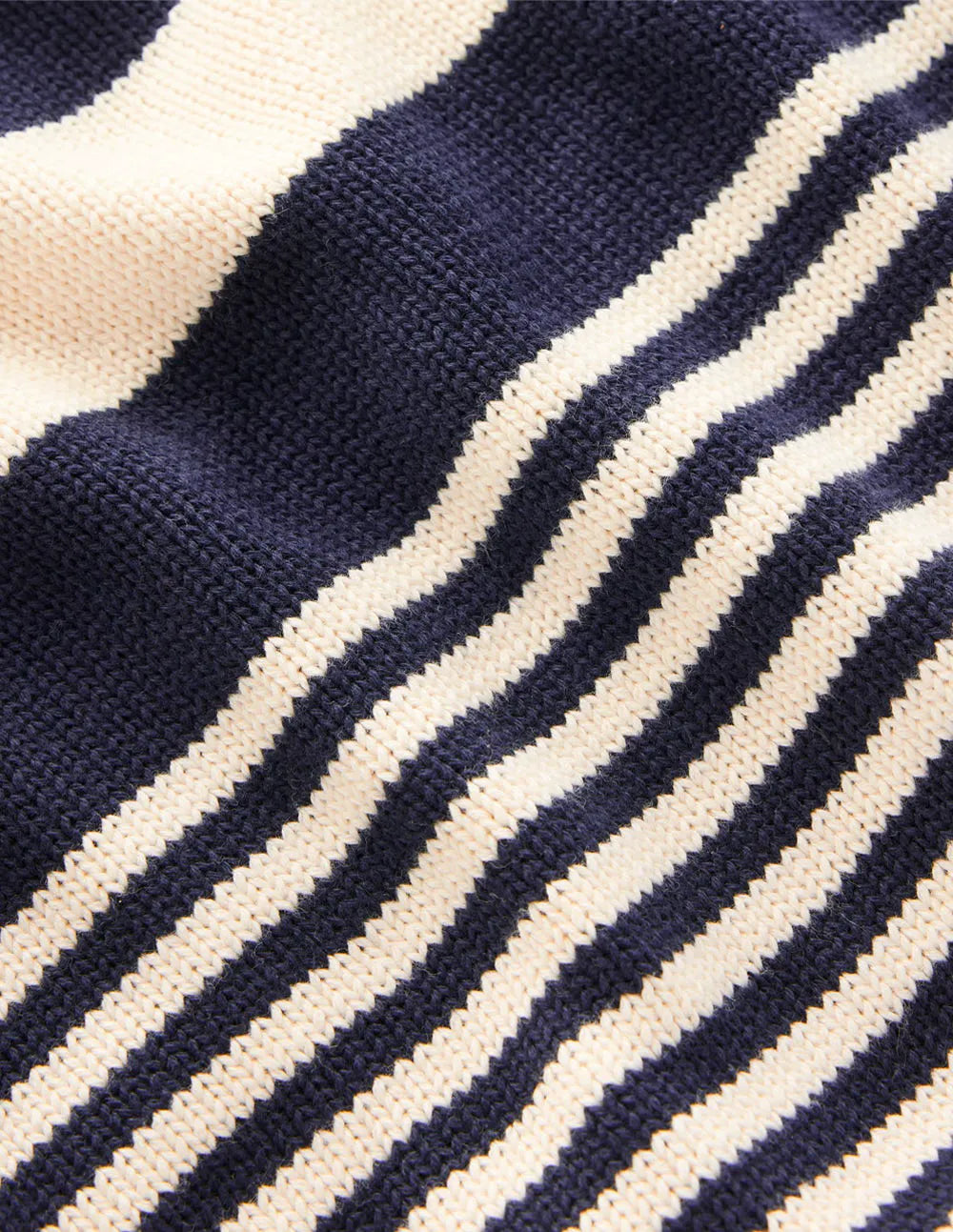 Jemma Chunky Cotton Sweater-Warm Ivory/ Navy