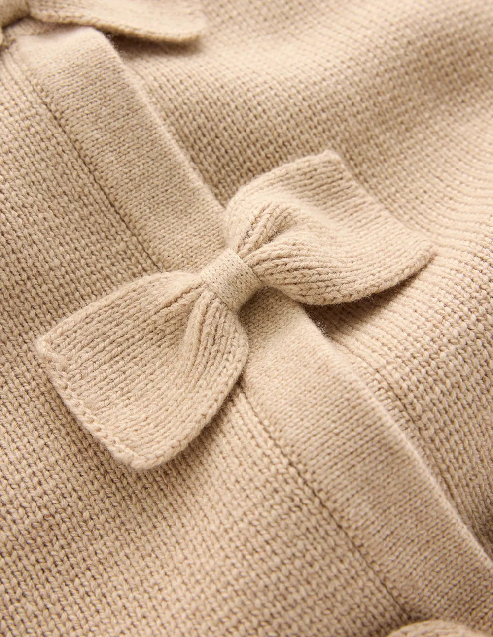 Knitted Bow Cardigan-Chinchilla Melange