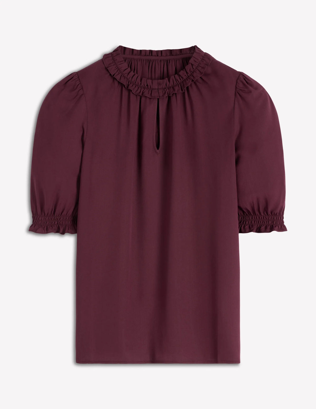 Ria Short Sleeve Top-Dark Cherry
