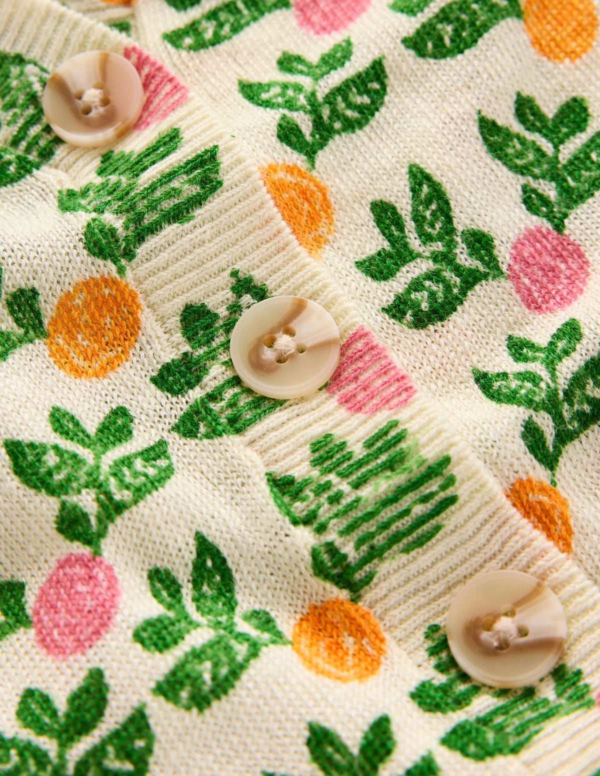 Liv V-Neck Linen Cardigan-Warm Ivory, Dahlia Garden