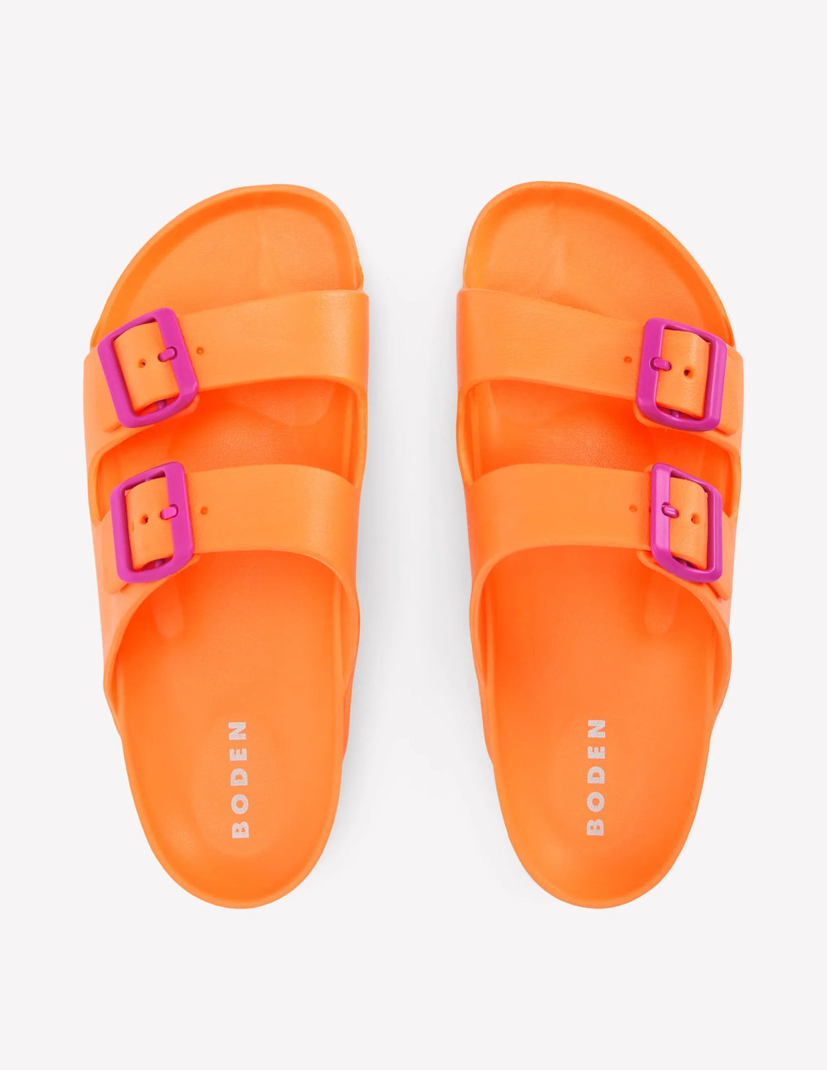 Lyla Double Buckle Sliders-Orange