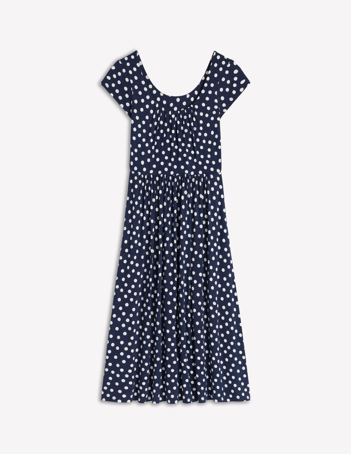 Samantha Scoop Jersey Dress-French Navy, Painted Dot