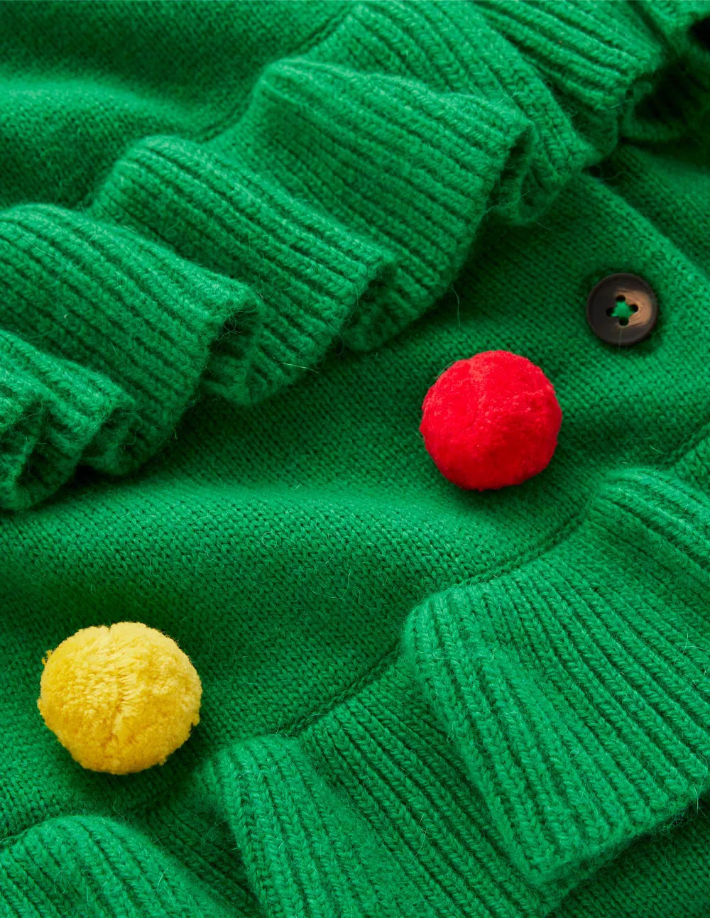 Festive Embroidered Cardigan-Sapling Green