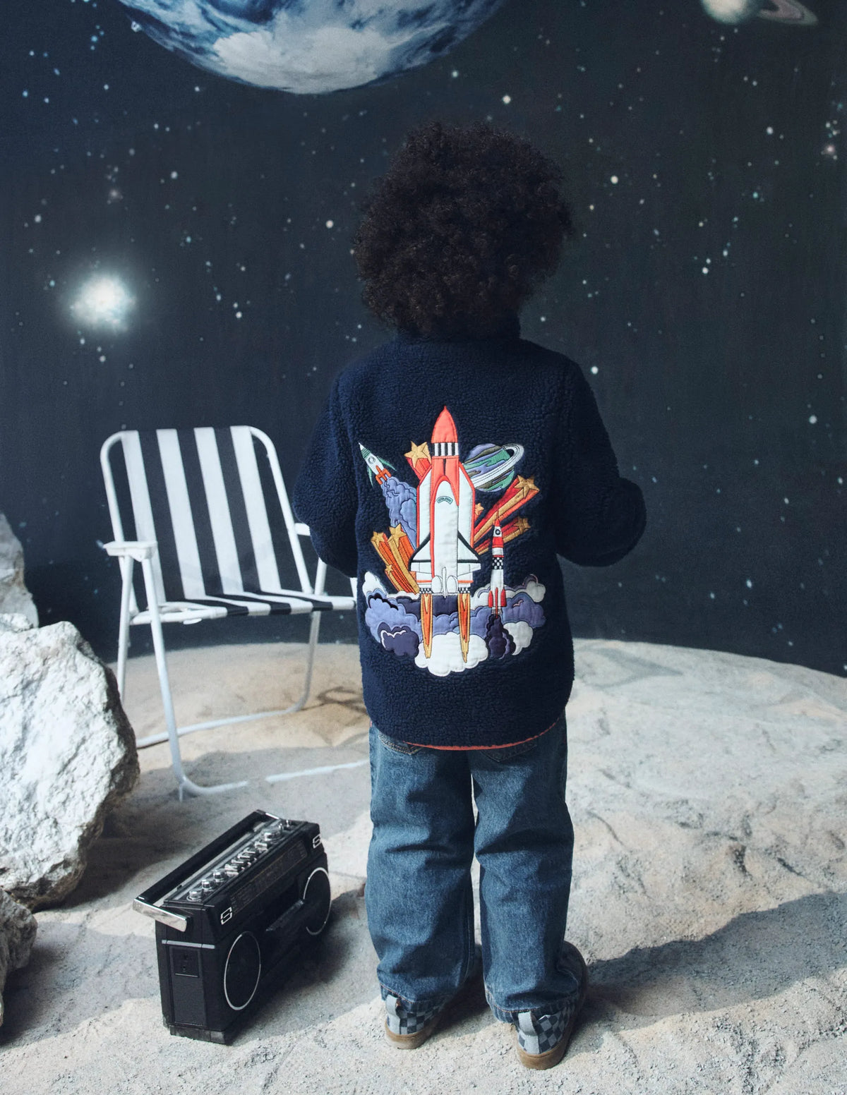 Cosy Borg Jacket-College Navy Space