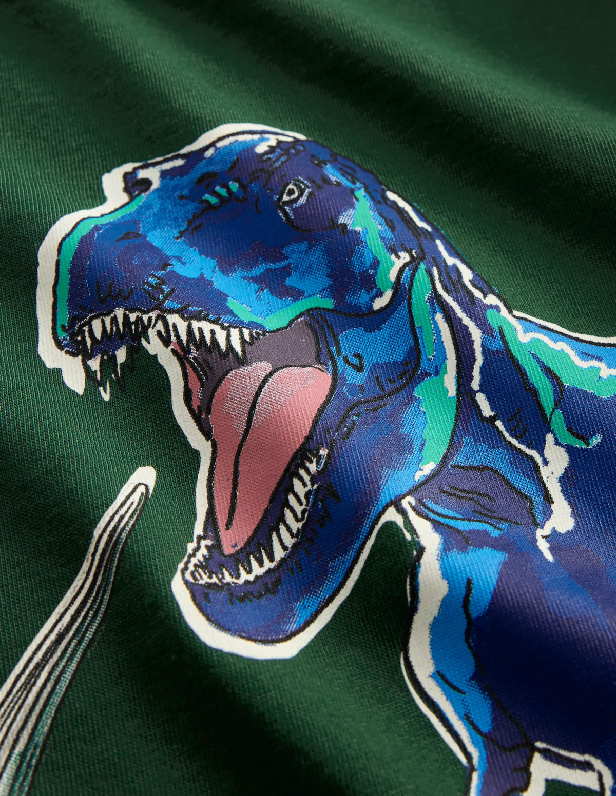 Long Sleeve Glow T-shirt-Hunter Green Dinos