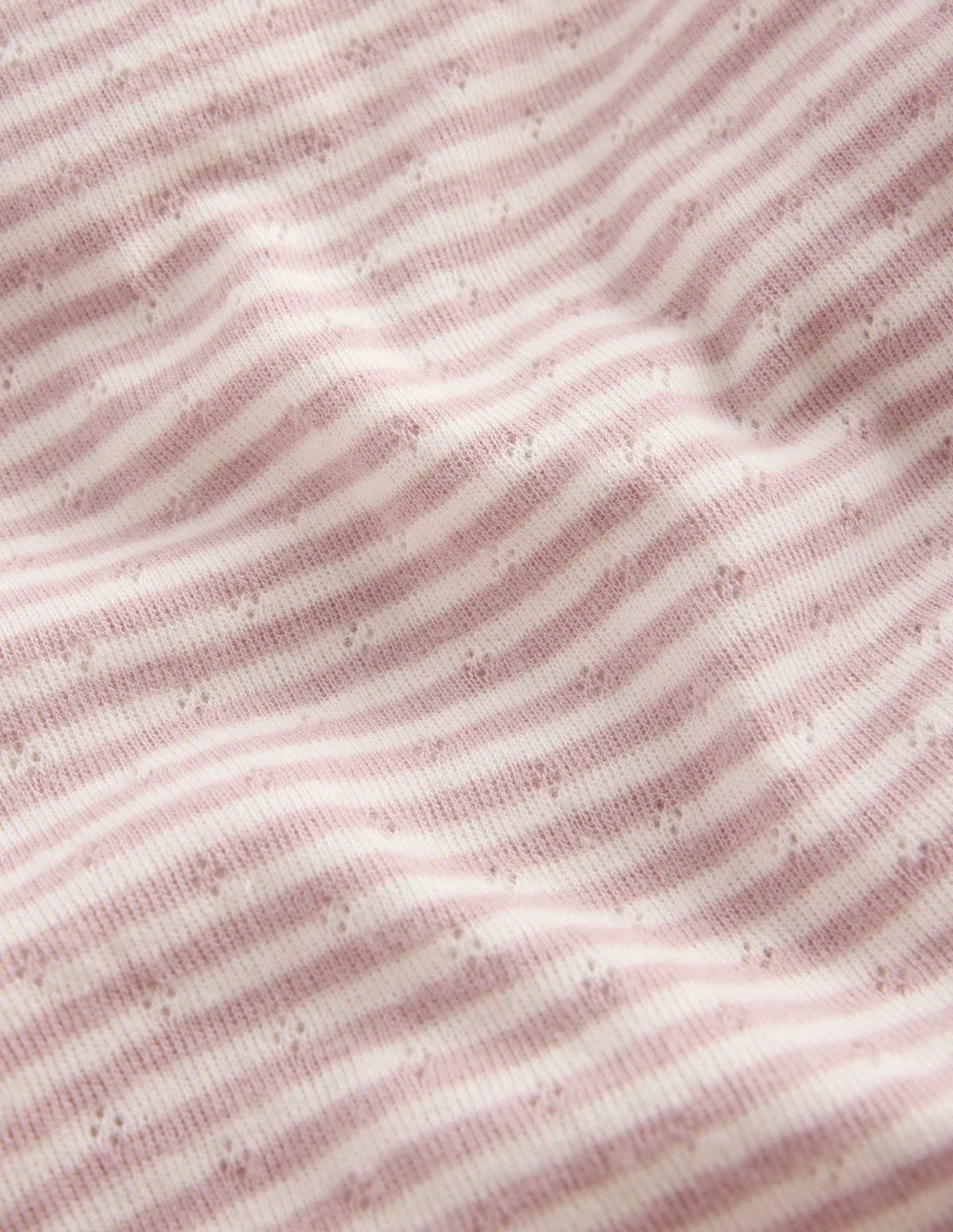 Long Sleeve Pointelle Top-Violet Ice / Ivory