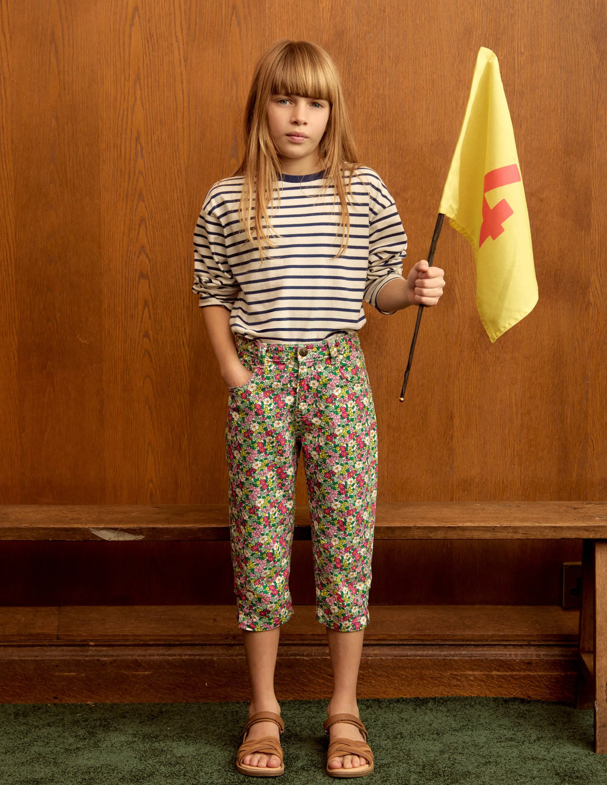 Capri Pants-Multi Summerflower Bed