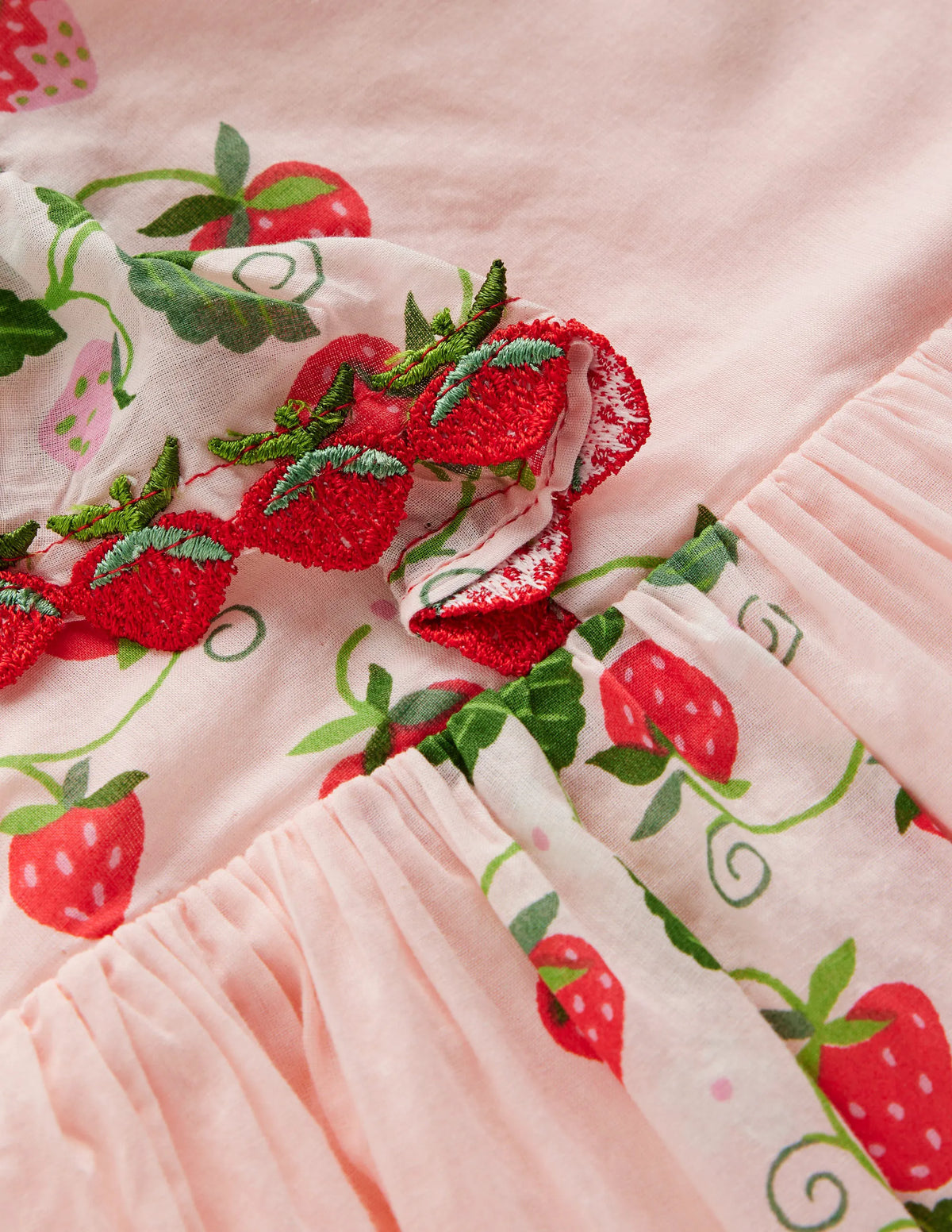 Pretty Woven Dress-Chalk Pink Strawberry Vine