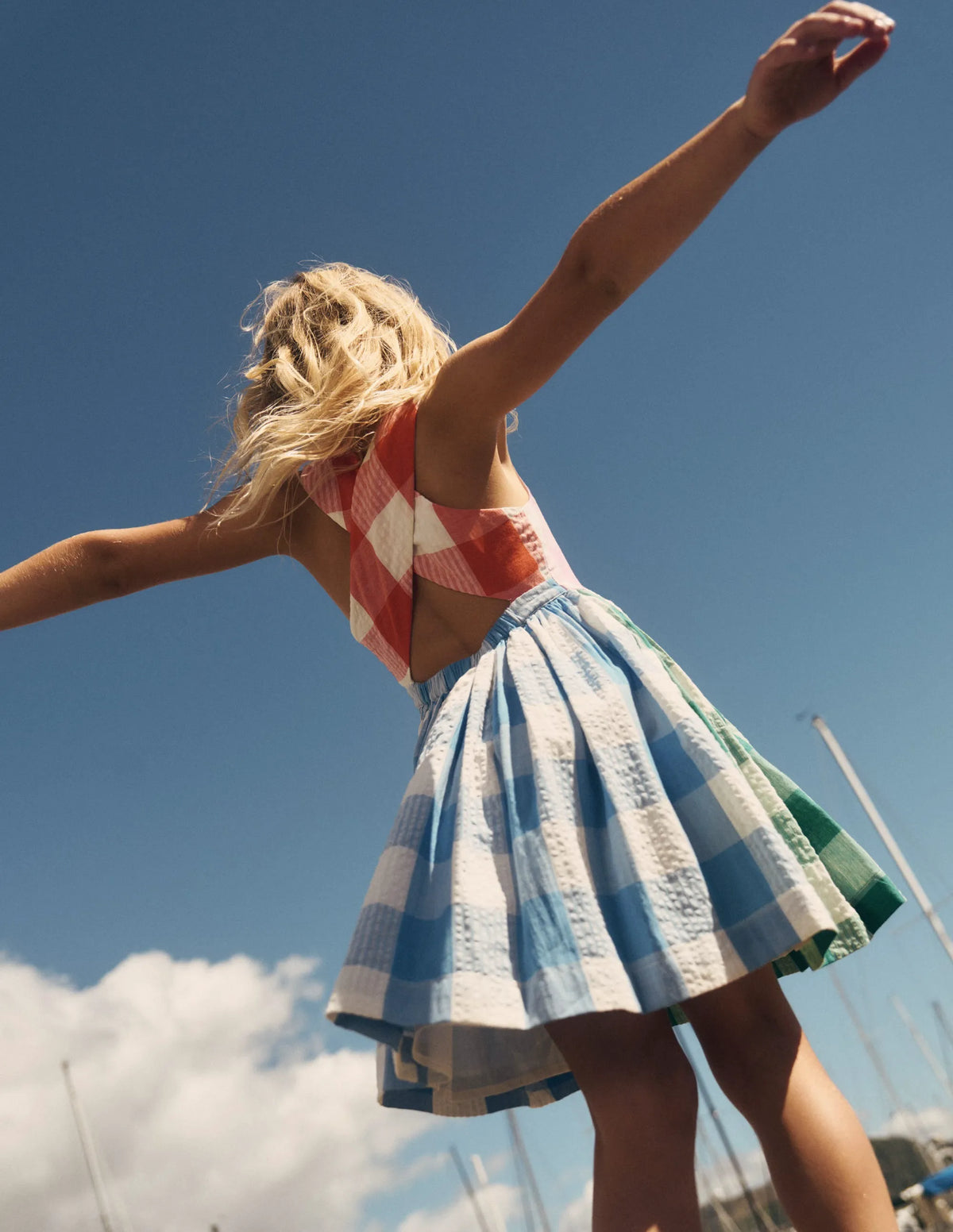 Harper Cross-Back Dress-Gingham Hotchpotch