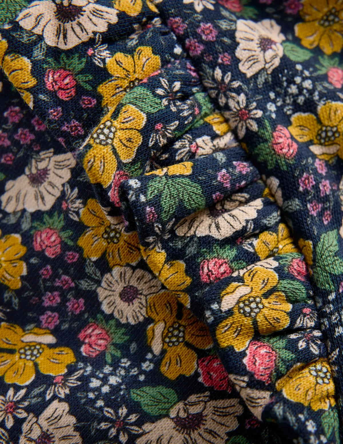 Pretty Frill Sweatshirt-Navy Floral