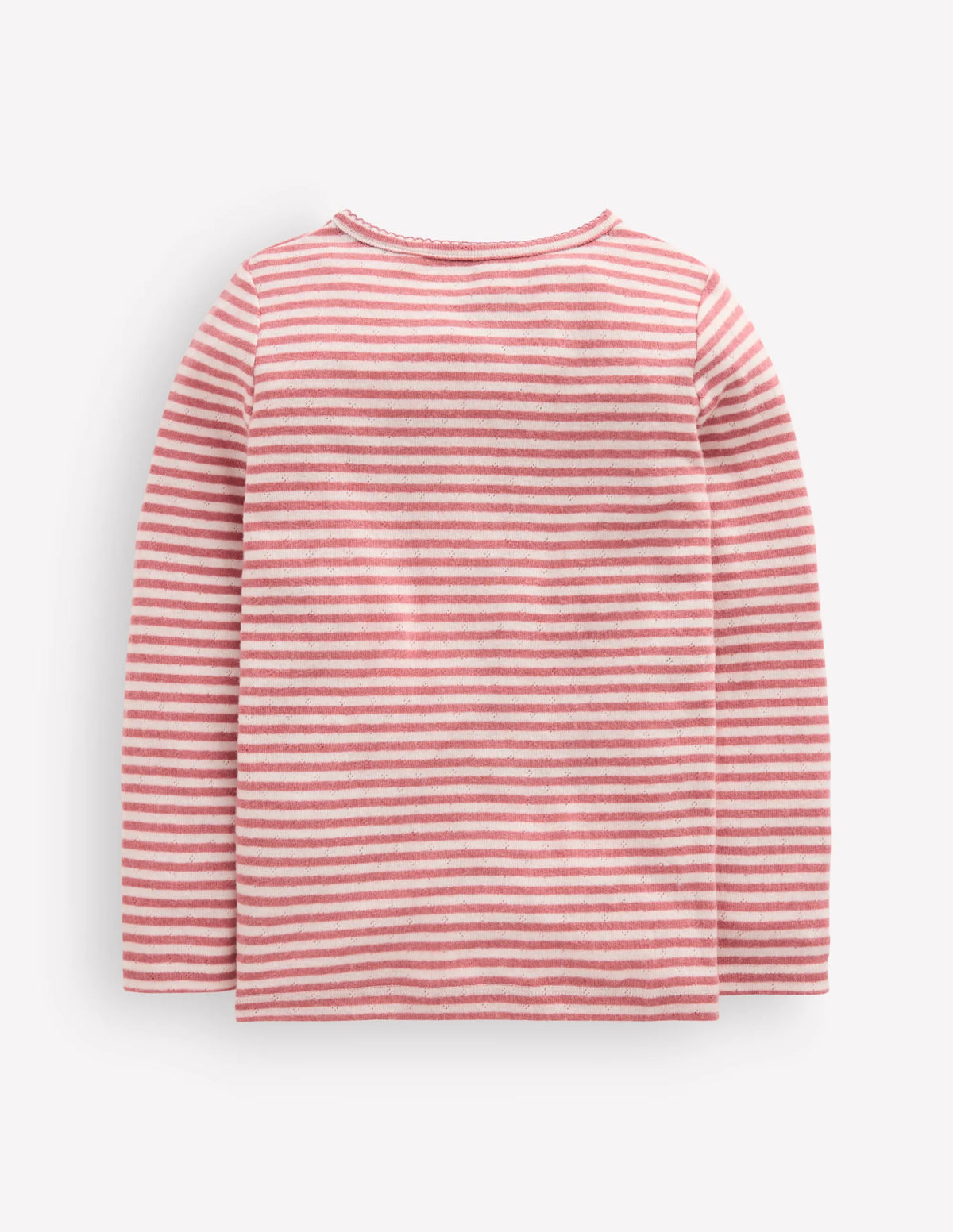Long Sleeve Henley Top-Pink Stripe