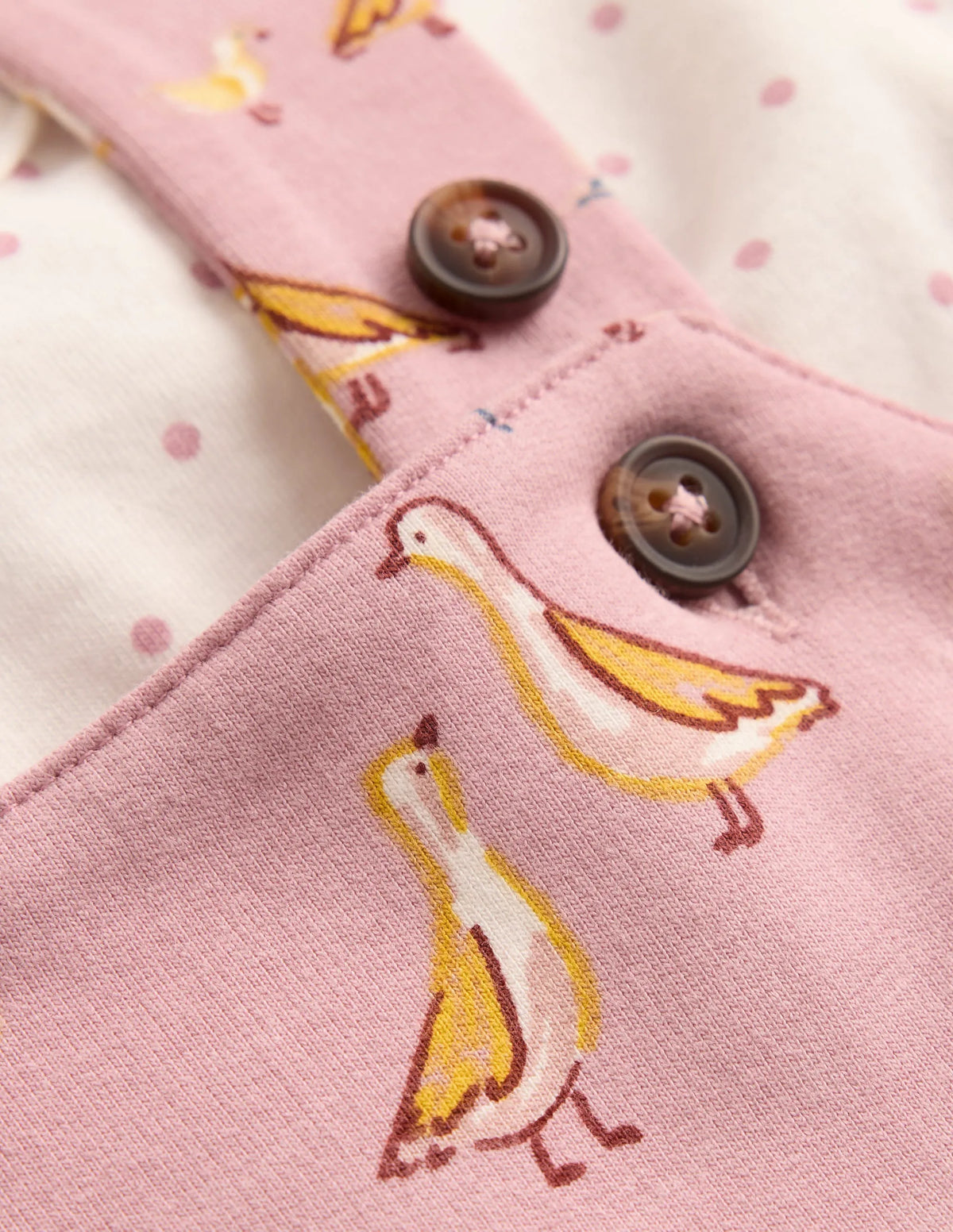 Jersey Overalls Set-Pink Ducks