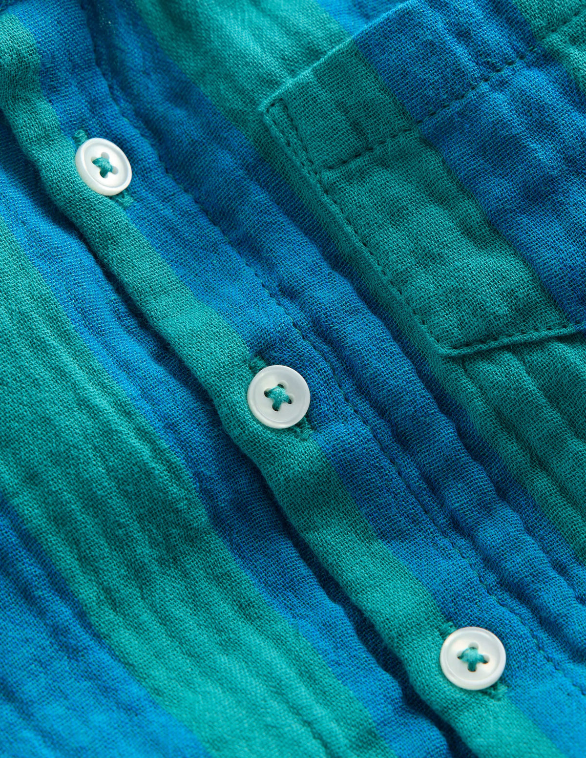 Woven Shirt Play Set-Blue and Green Stripe