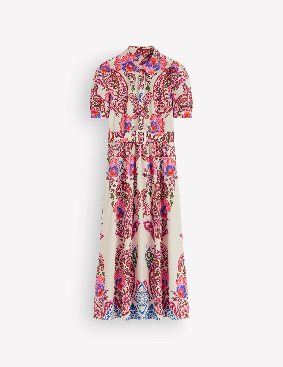 Belted Cotton Midi Dress-Multi, Bohemia Dream