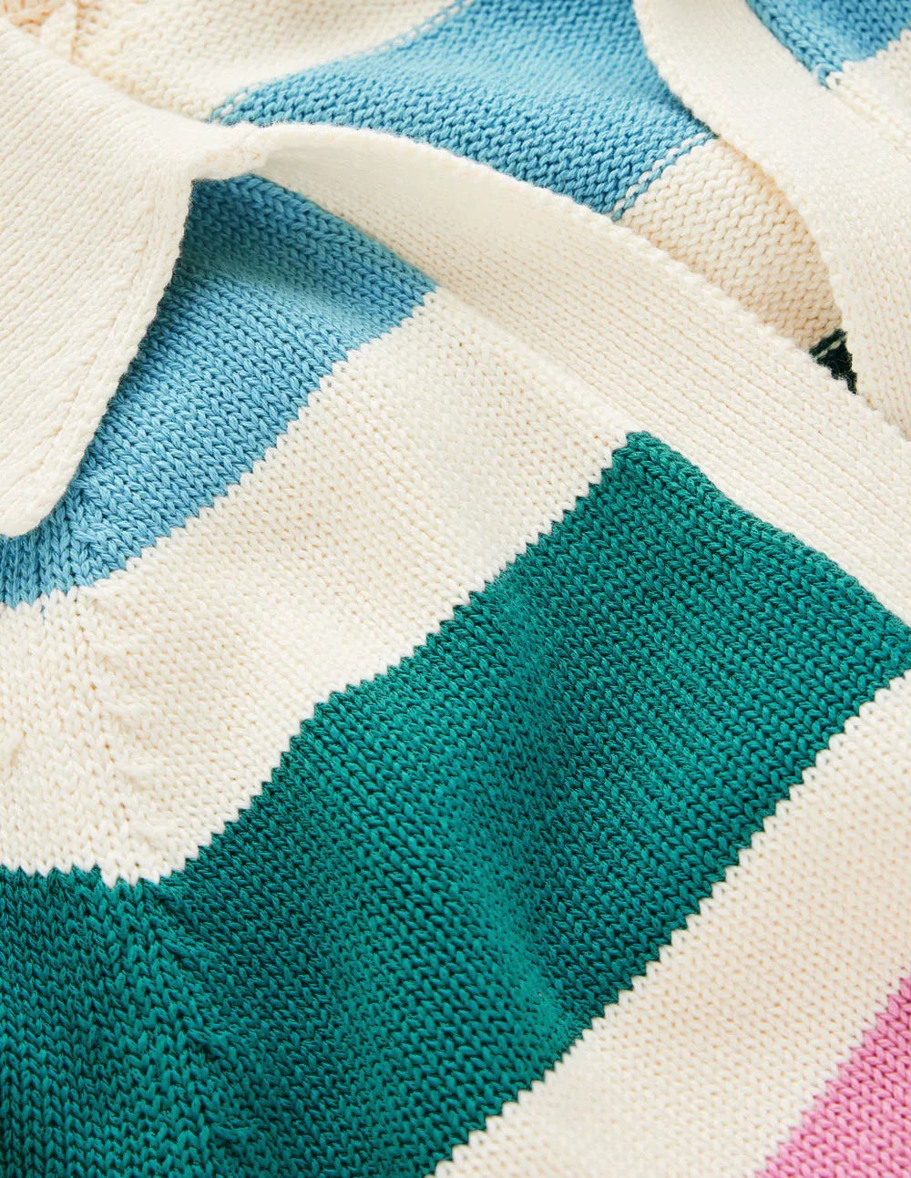 Lucy Cotton Henley Sweater-Multi Stripe