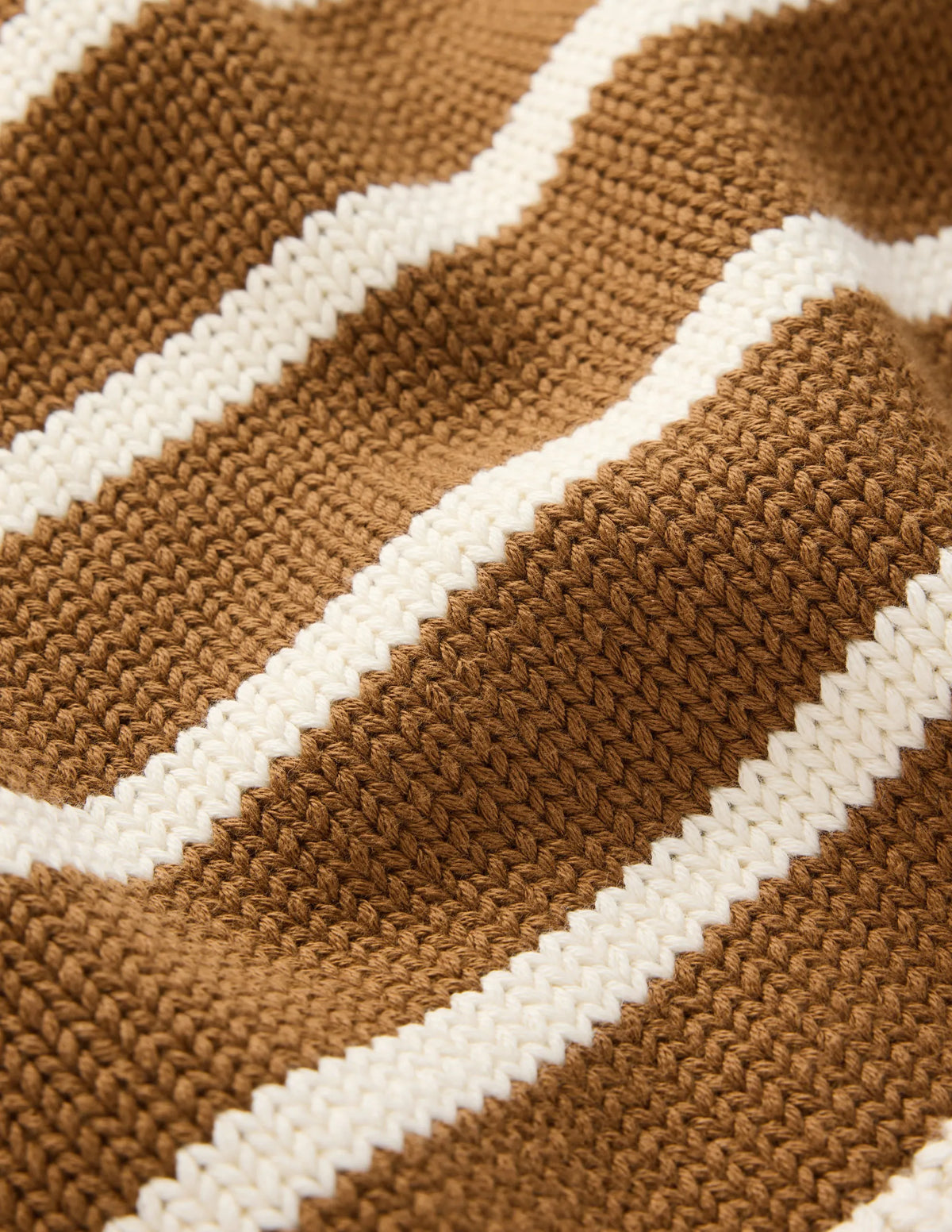 Lucy Cotton V-neck Sweater-Gingerbread, Ivory