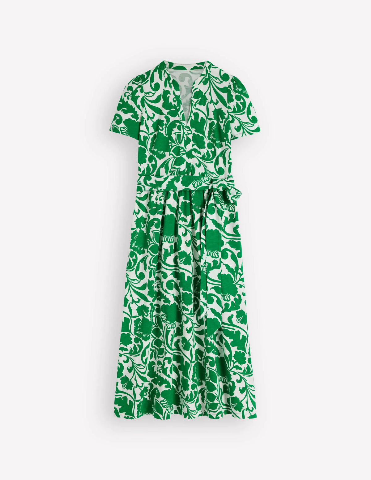 Naomi Jersey Midi Dress-Emerald, Flourishing Meadow