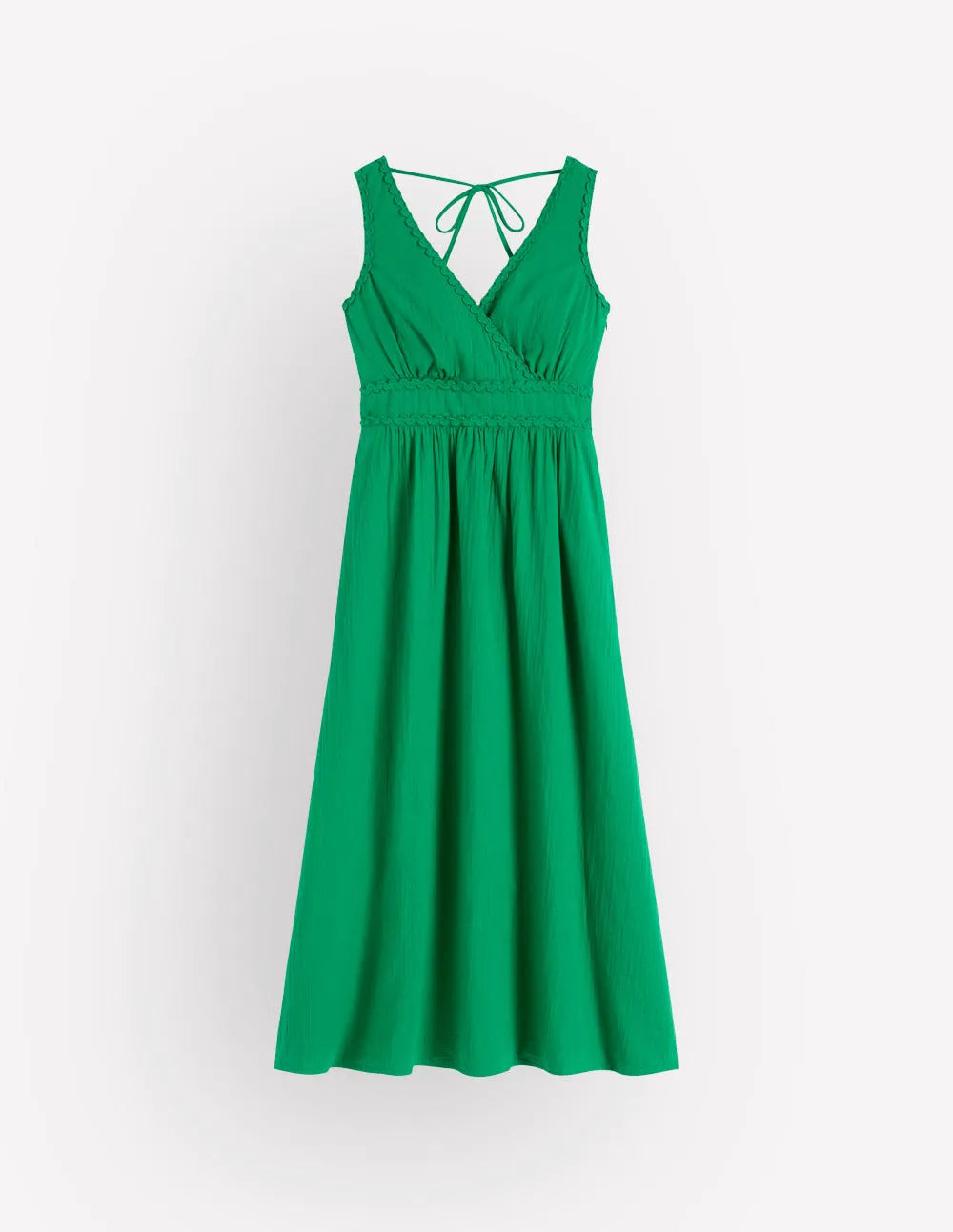 Lorna Trim Double Cloth Dress-Rich Emerald