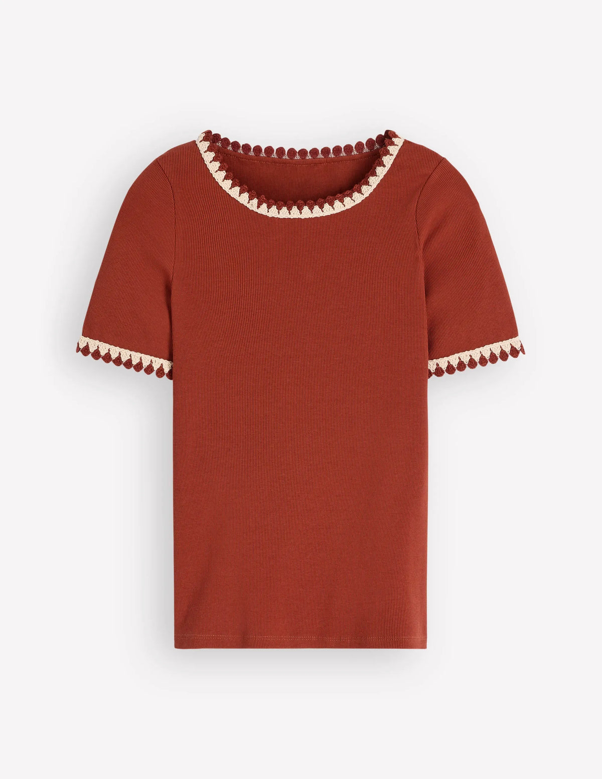 Maddie Trim Detail T-Shirt-Burnt Orange