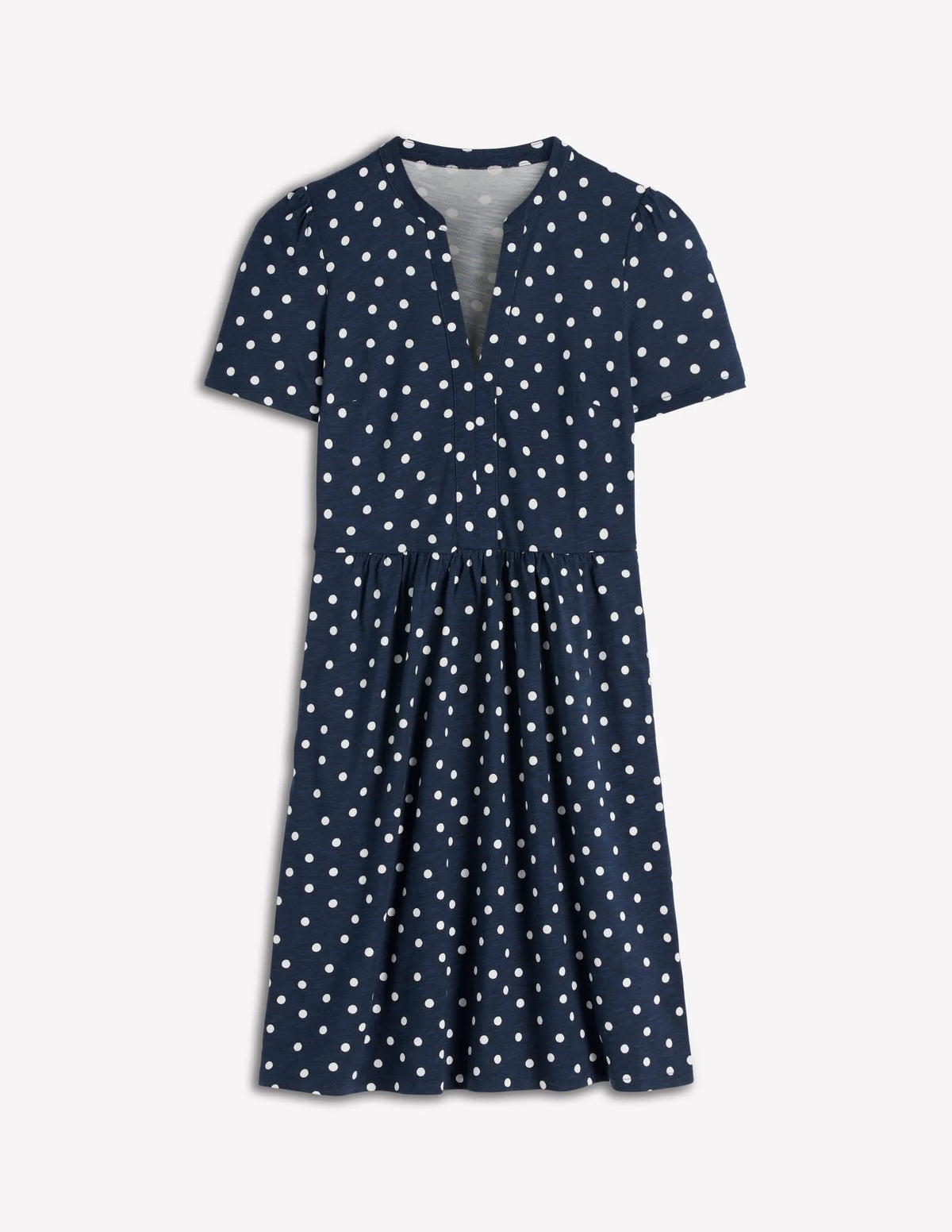 Naomi Short Sleeve Dress-French Navy, Painted Dot