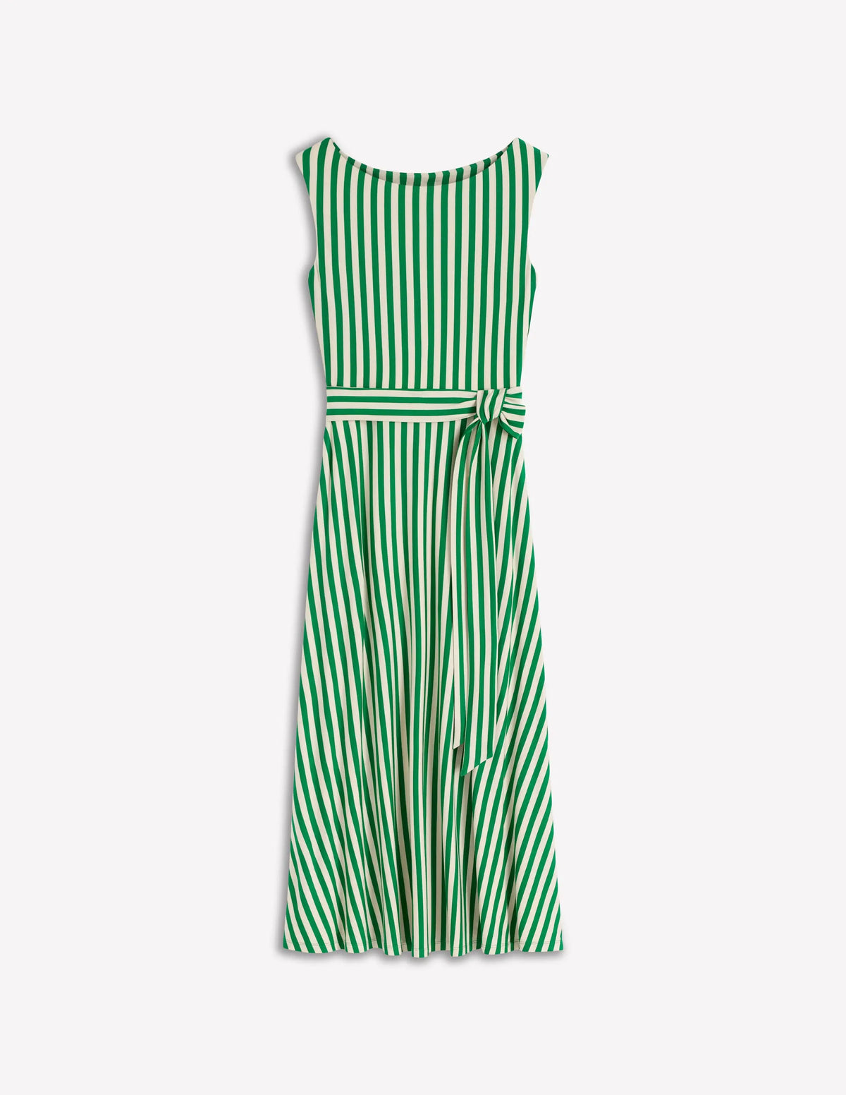 Tamsin Jersey Midi Dress-Fresh Green and Ivory Stripe