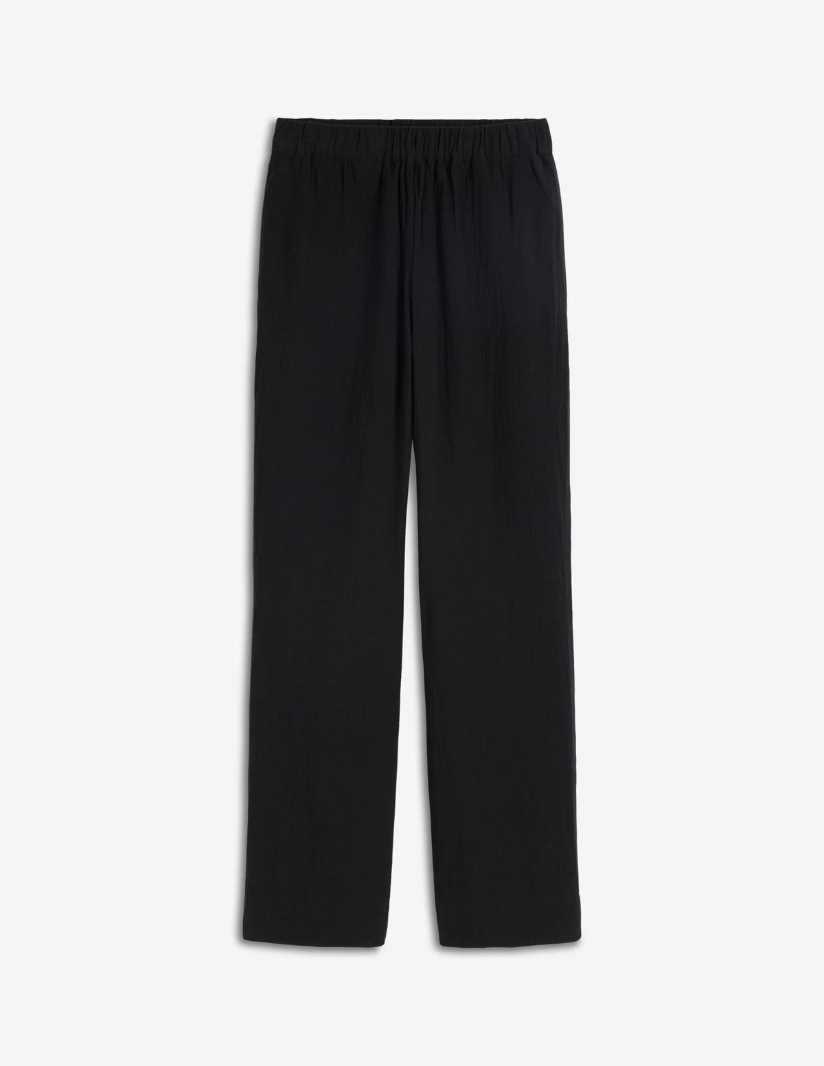 Pull On Double Cloth Pants-Black