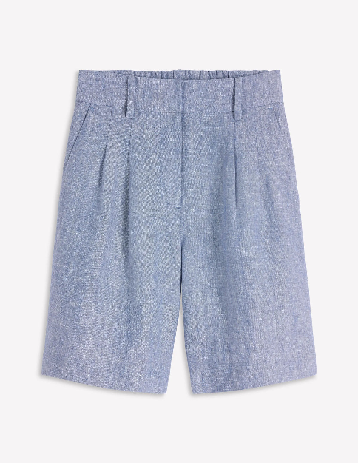 Kensington Linen Shorts-Blue Chambray