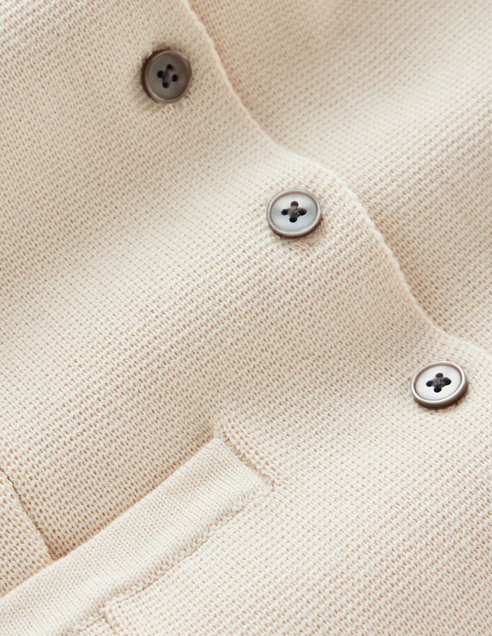 Short Sleeve Knitted Jacket-Ivory