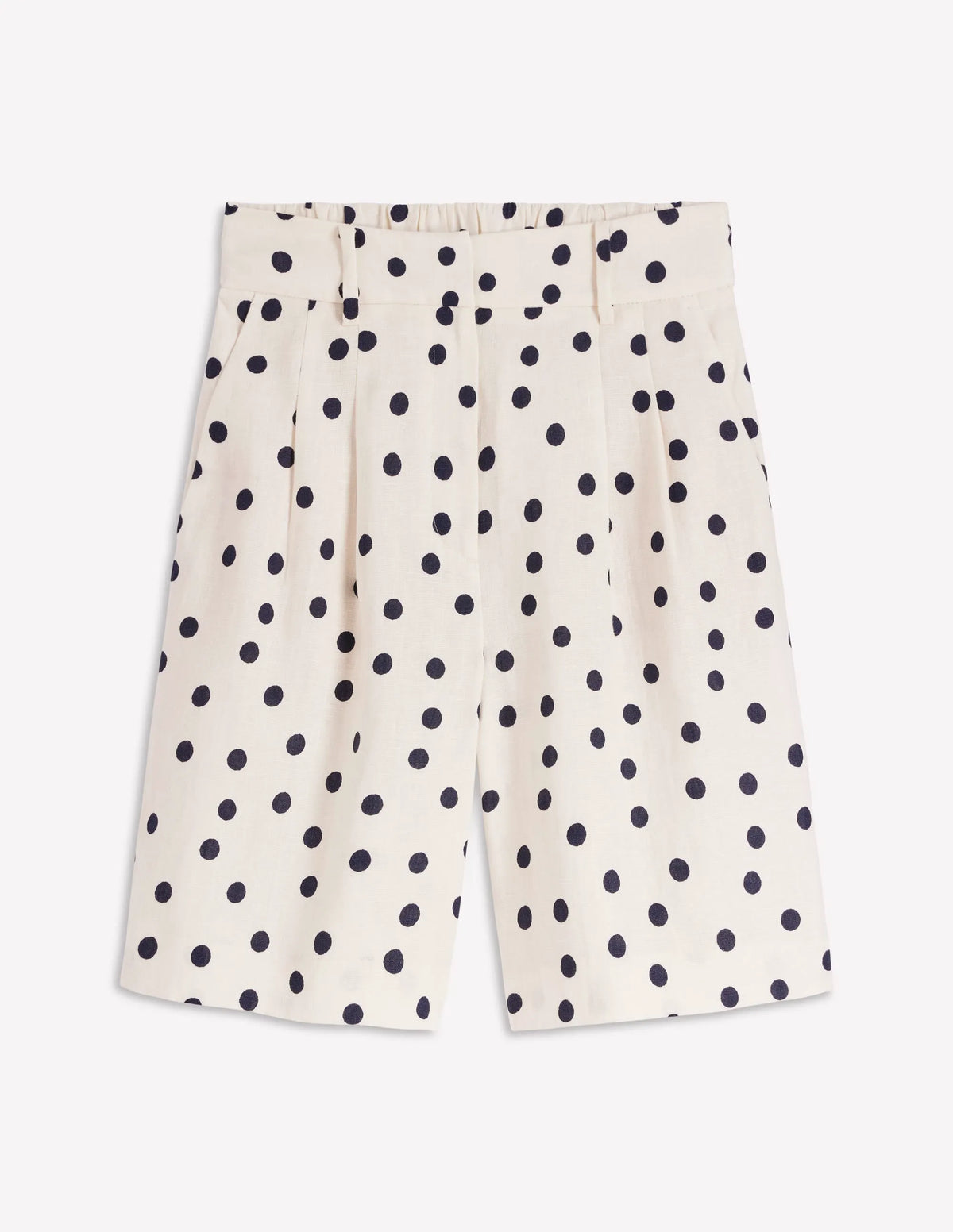 Kensington Linen Shorts-Ivory, Painted Dot