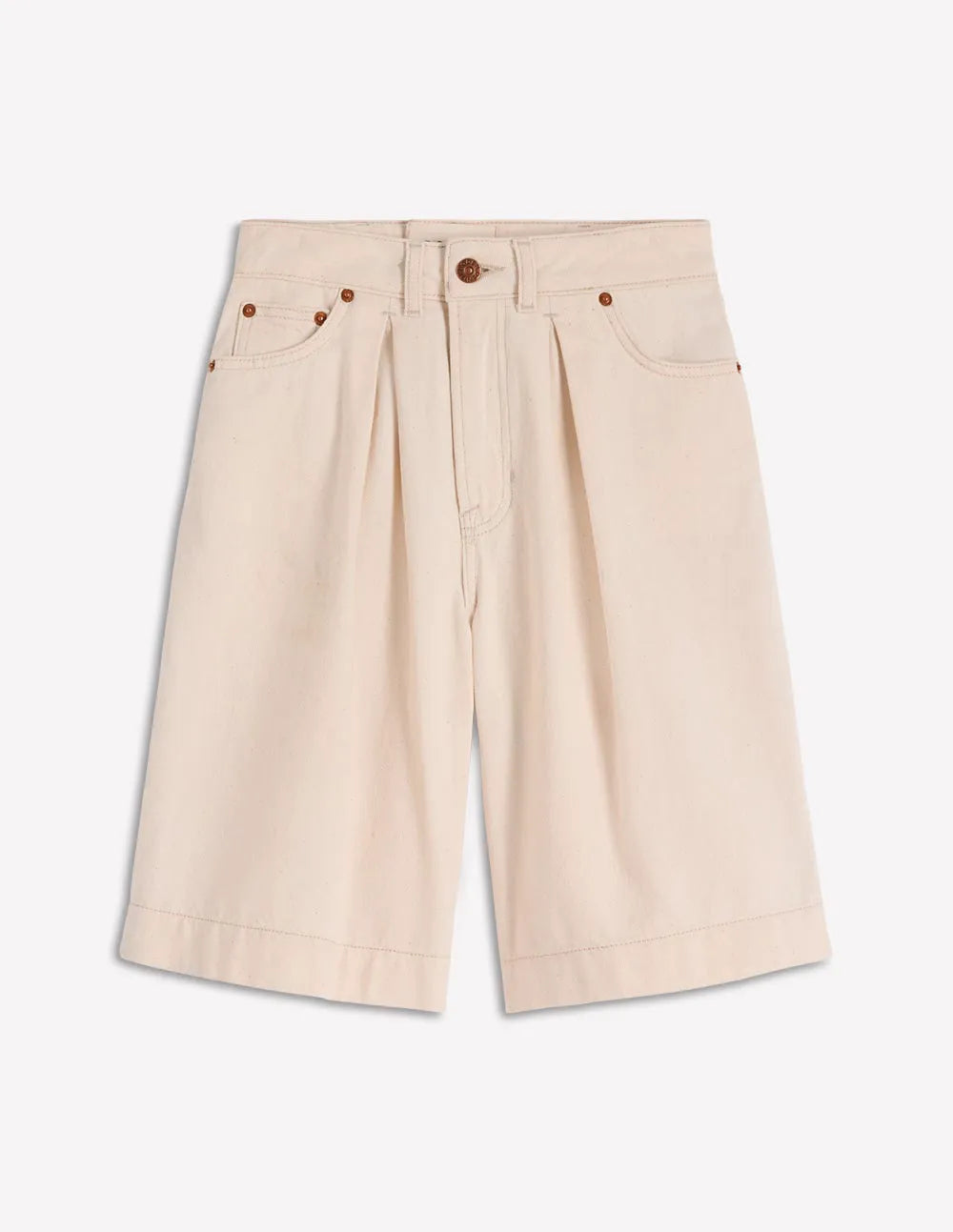 Denim Bermuda Short-Ecru