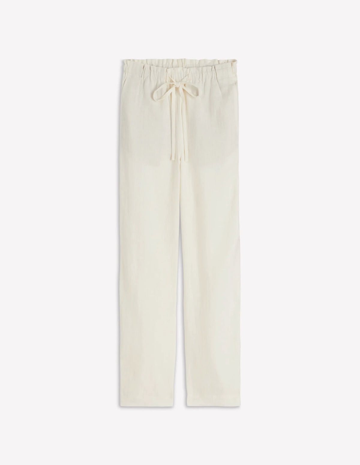 Islington Linen Crop Pants-Ivory
