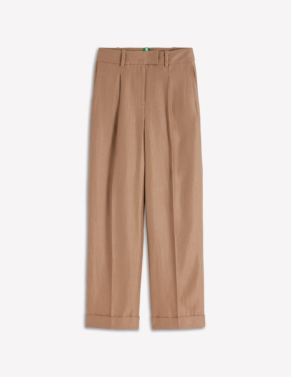 Chiswick Crop Linen Pants-Cappuccino