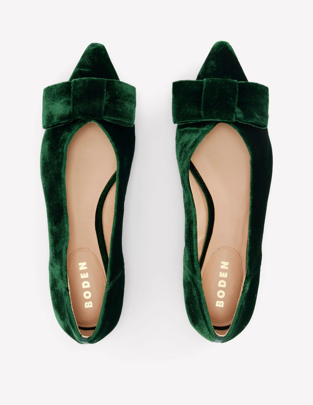 Nigella Bow Pointed Flats-Midnight Emerald