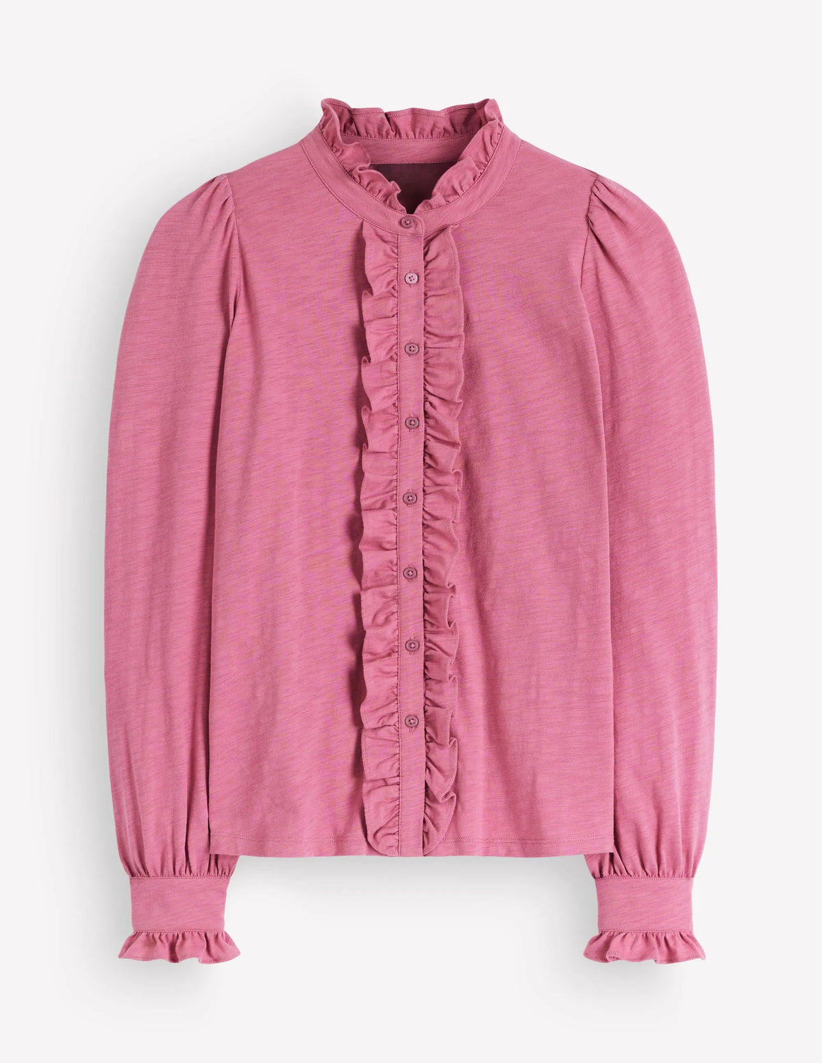 Jersey Frill Blouse-Pink Heather