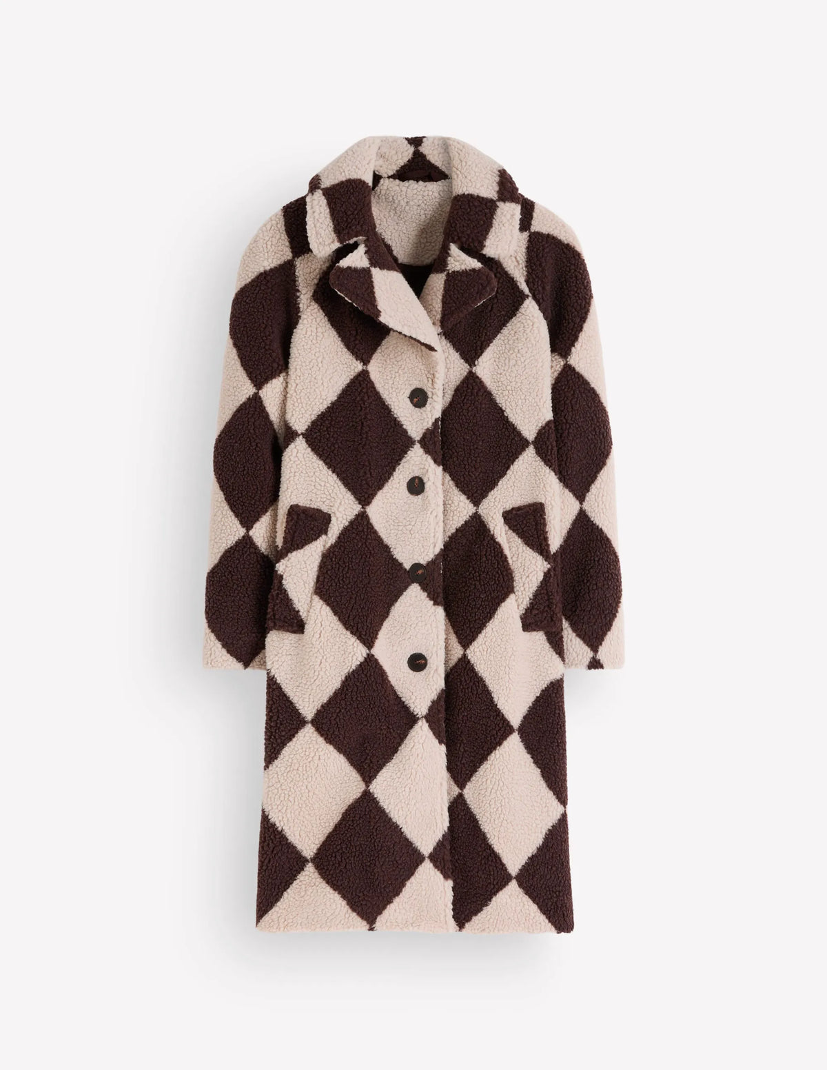 Cotswold Borg Coat-Mink & Brown Giant Borg Argyle