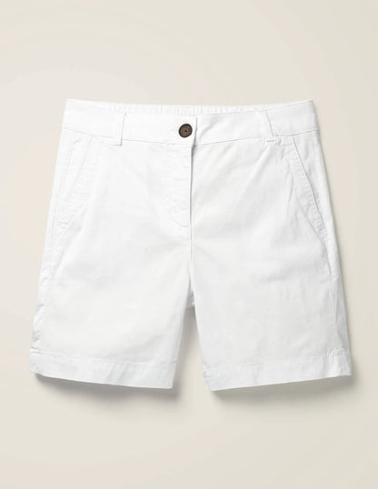 Daisy Chino Shorts-White