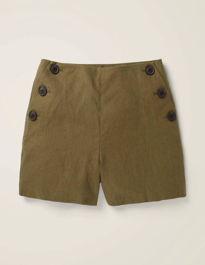 Falmouth Linen Shorts-Classic Khaki