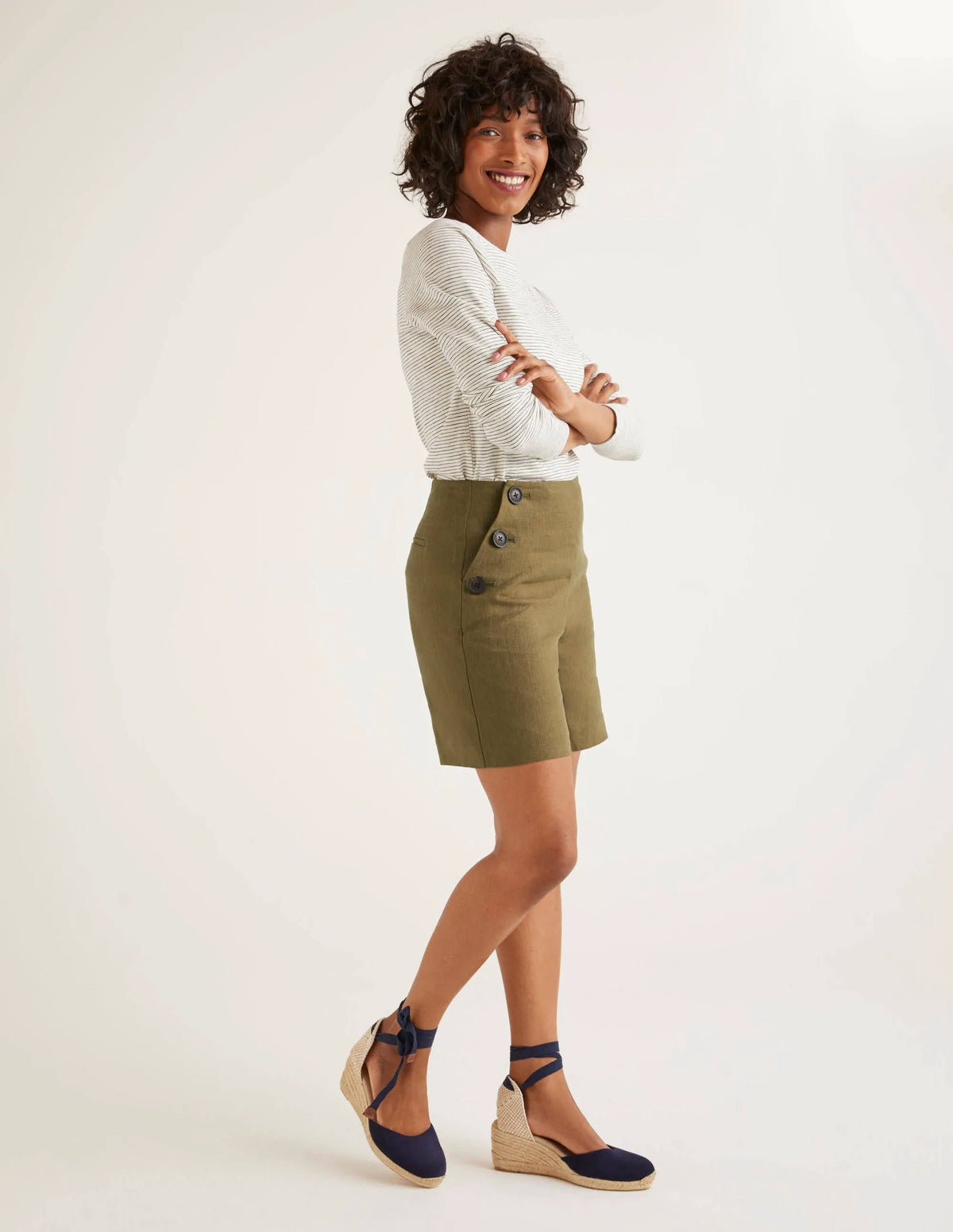 Falmouth Linen Shorts-Classic Khaki