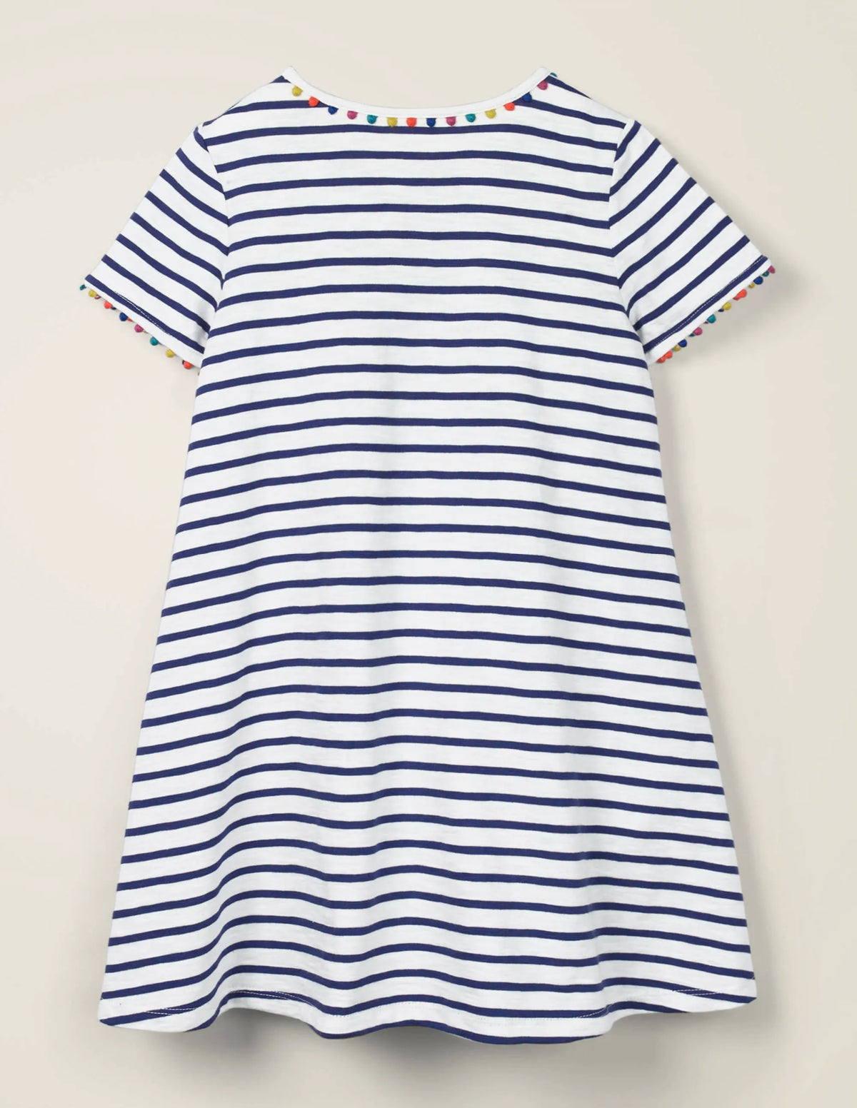 Charlie Pom Jersey Dress-Indigo Navy/Ivory