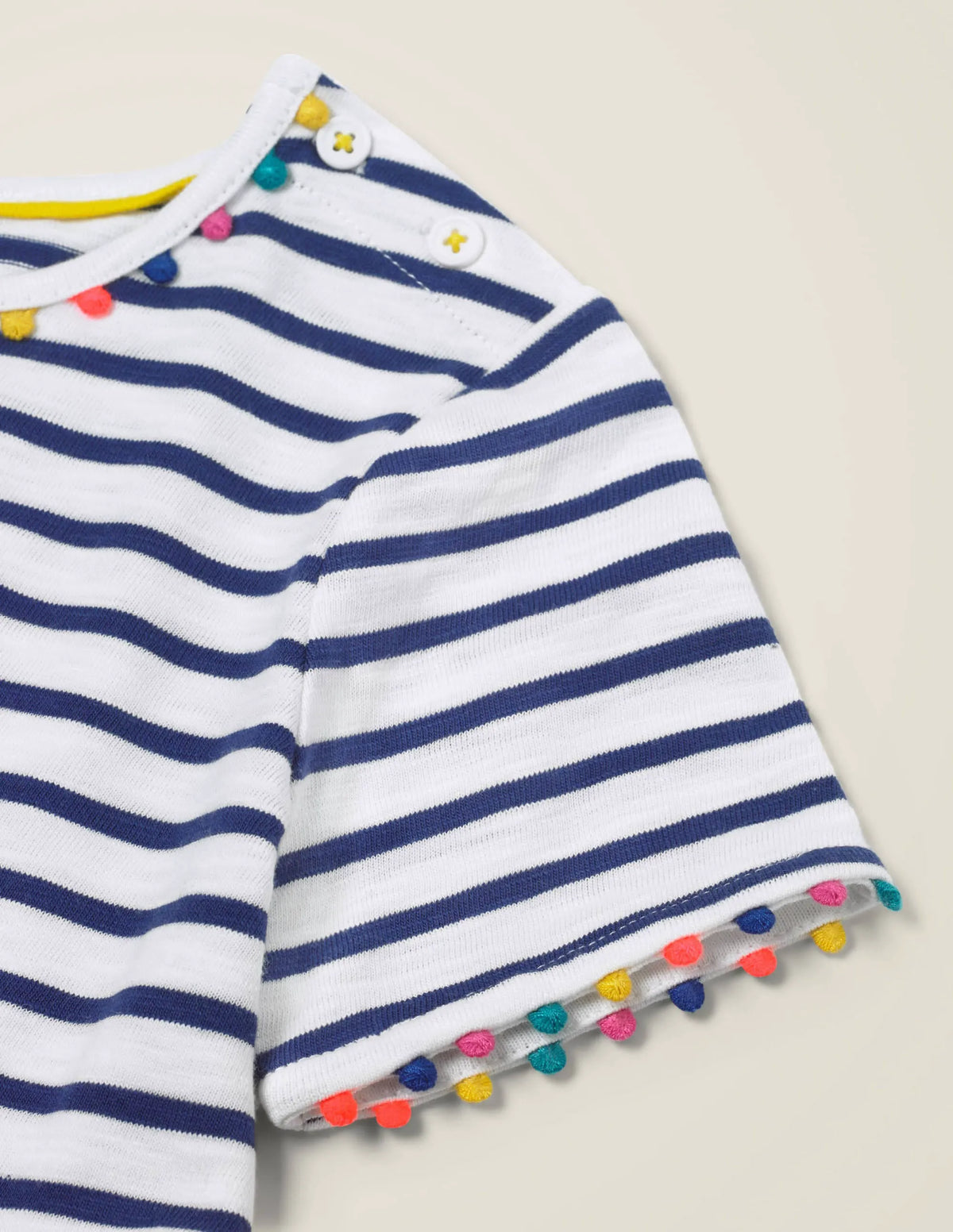 Charlie Pom Jersey Dress-Indigo Navy/Ivory